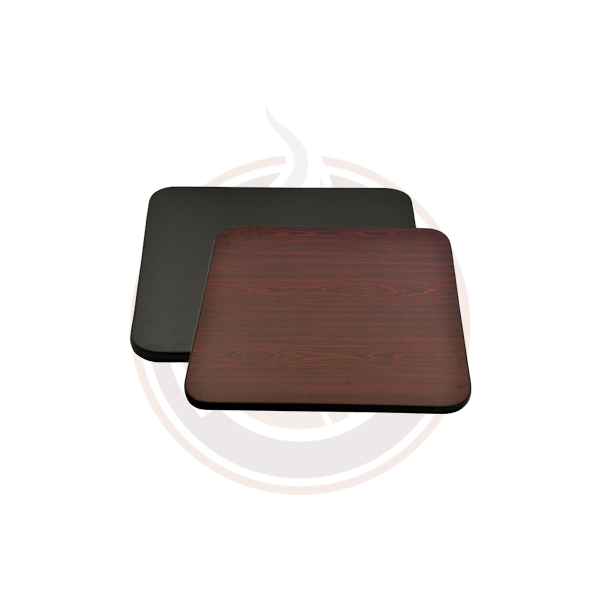 Premium 36x36 Inch Mahogany & Black Square Table Top - 1 Inch Thick (4-Pack) - Perfect for Restaurants, Cafes, and Outdoor Dining Areas - Omcan Model 43175
