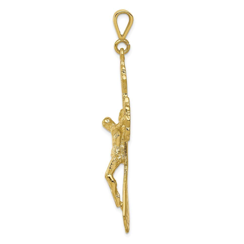 10K Yellow Gold Crucifix Charm Pendant - Roy Rose Jewelry for Women & Men - Perfect for Gifts, Religious Occasions & Everyday Wear