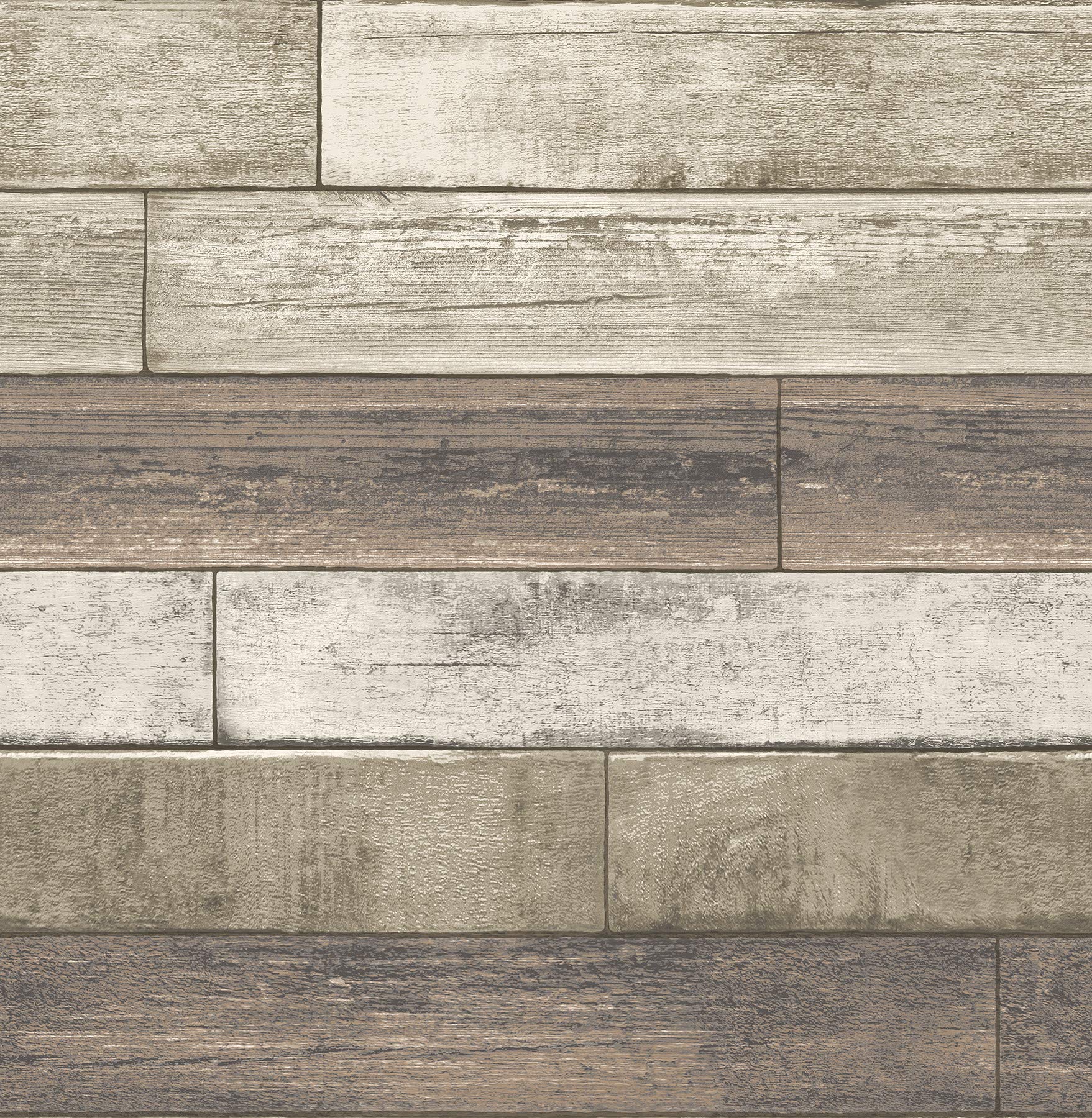 Vintage Weathered Wood Plank Wallpaper - Distressed Coffee Brown Peel and Stick Wallpaper for Farmhouse, Cafe & Industrial Decor - Perfect for Living Room, Bedroom, Coffee Shop & Office Walls