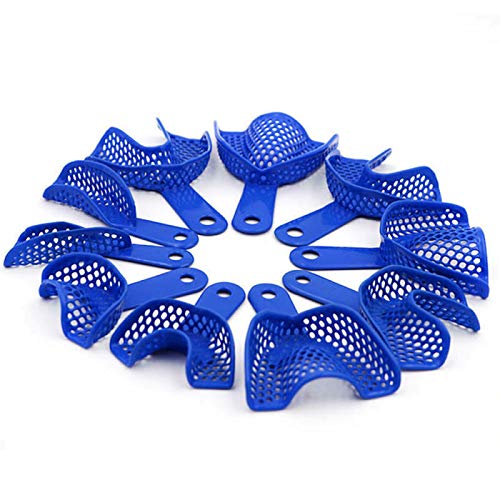 10Pcs/5Set Autoclavable Plastic-Steel Dental Impression Trays - Upper & Lower for Dentists & Orthodontists | Perfect for Dental Clinics, Prosthodontics & Teeth Whitening Procedures