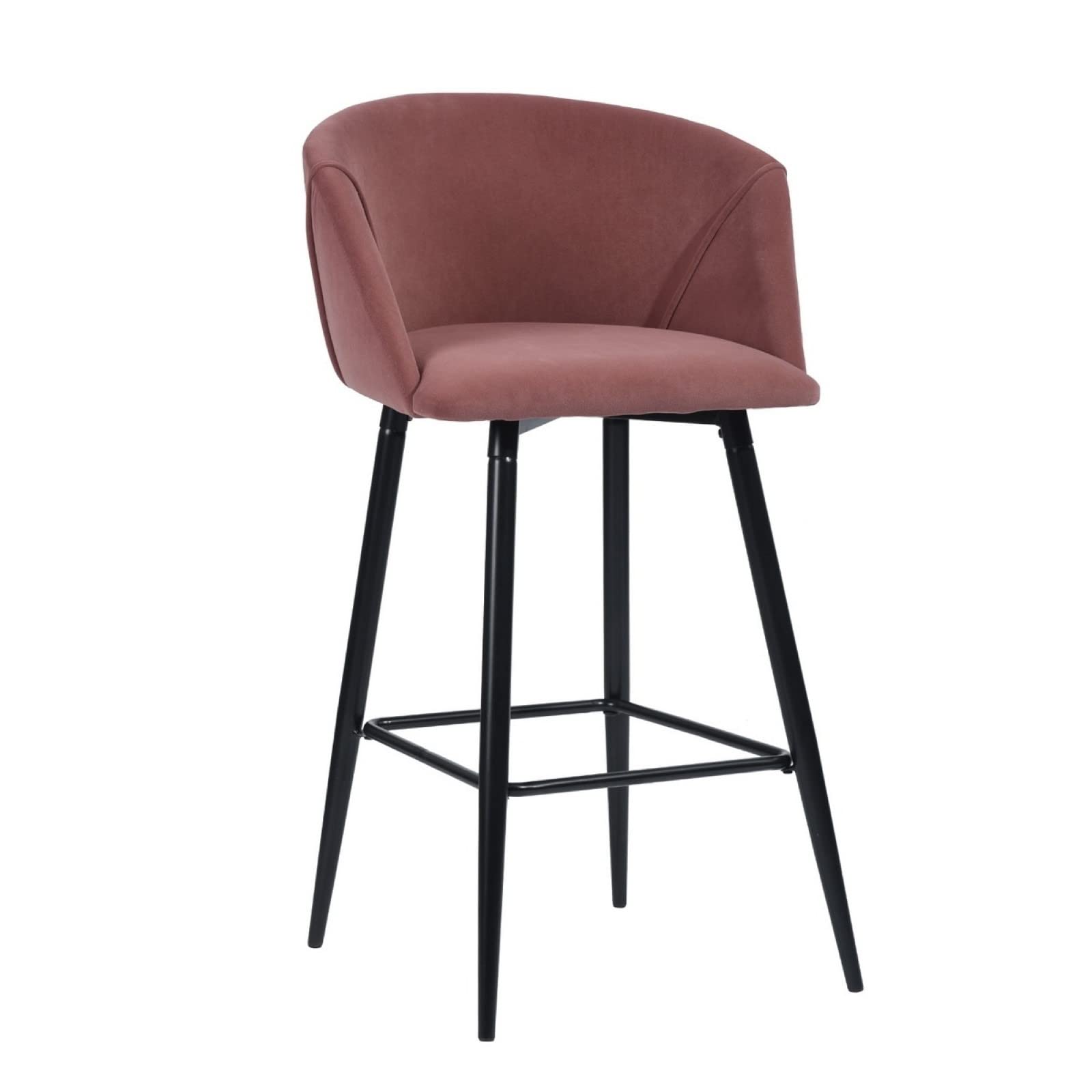 Premium Goose Down Bar Stool with Backrest - Comfortable Rose Gold Bar Stool for Kitchen Island, Breakfast Nook & Home Bar - Modern Counter Height Stool for Dining & Lounge Areas