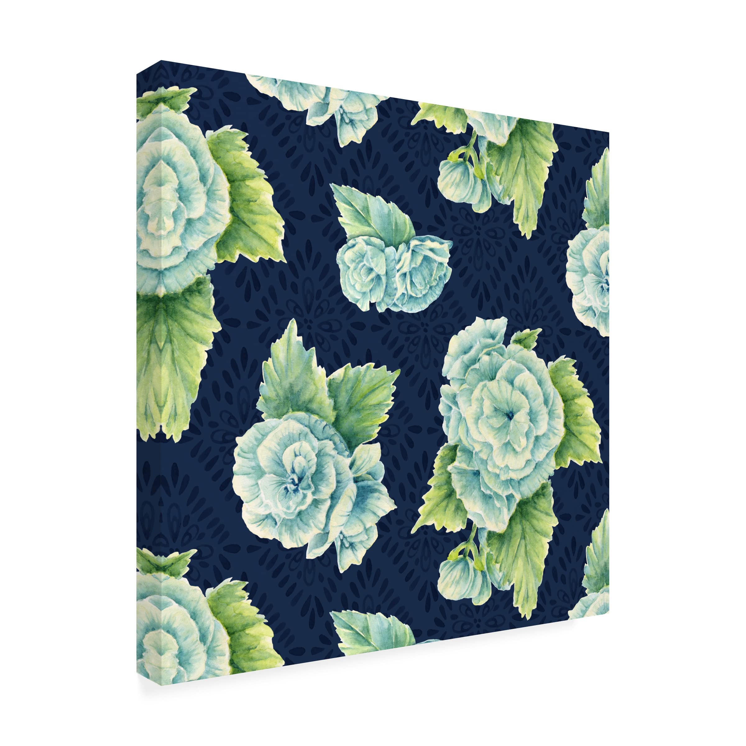 Trademark Fine Art 'Prussian Begonias' Floral Canvas Wall Art Print by Yachal Design - Perfect for Living Room, Bedroom & Office Decor