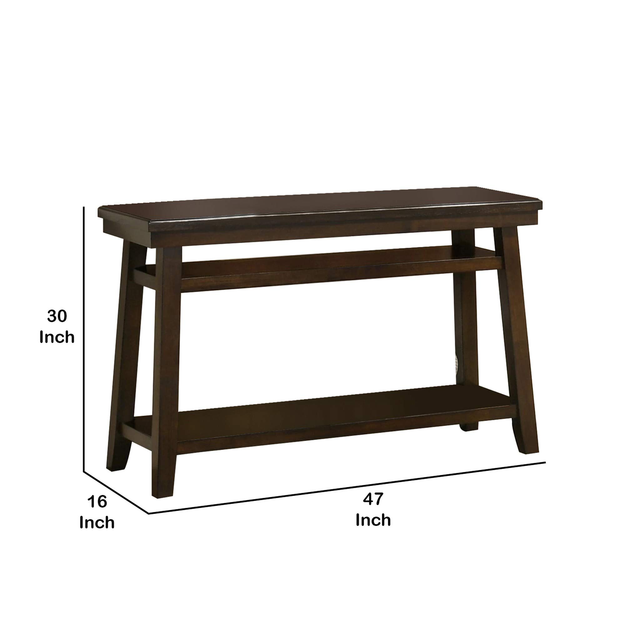 Benjara Solid Wood Console Table with Open Shelf - Rustic Brown Entryway Sofa Table for Hallway, Living Room & Bedroom Decor