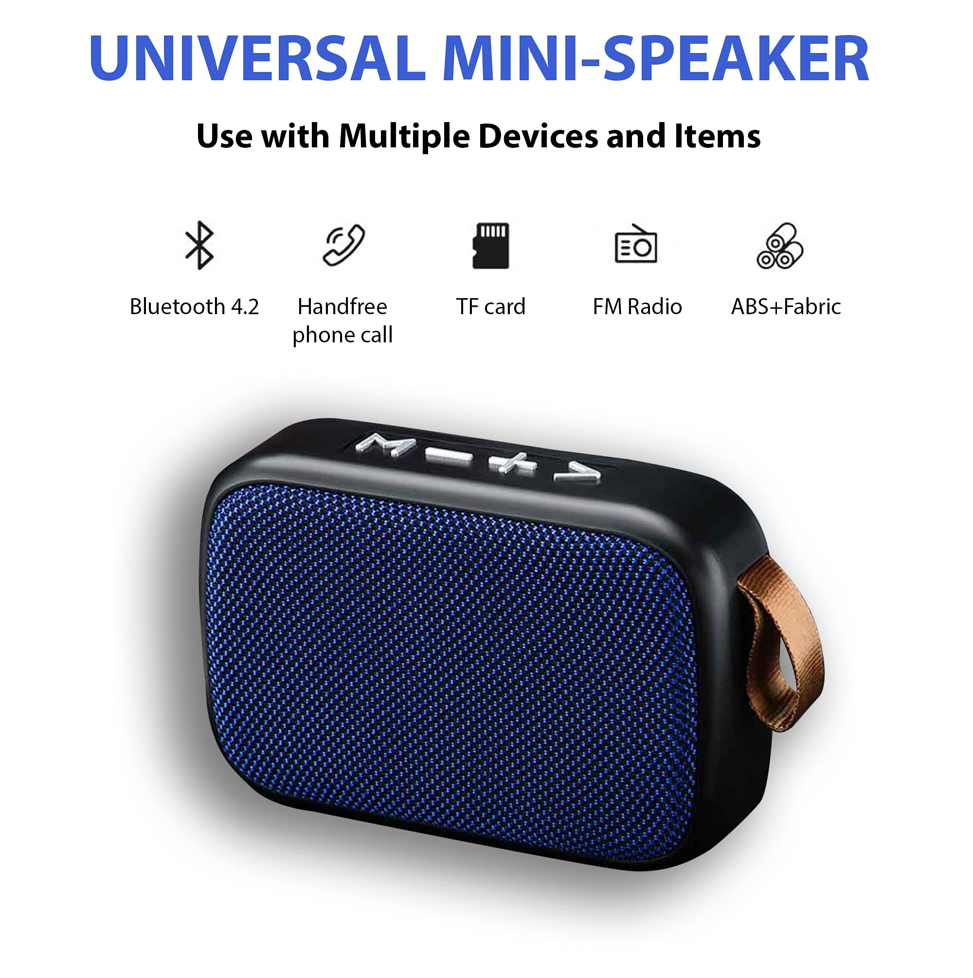 JBL Flip 3 Compatible Bluetooth Speaker - 3W Power, 6H Playtime, Fabric Design - Portable for Indoor, Outdoor & Travel Use (Blue) - Perfect for Beach, Camping & Home Parties