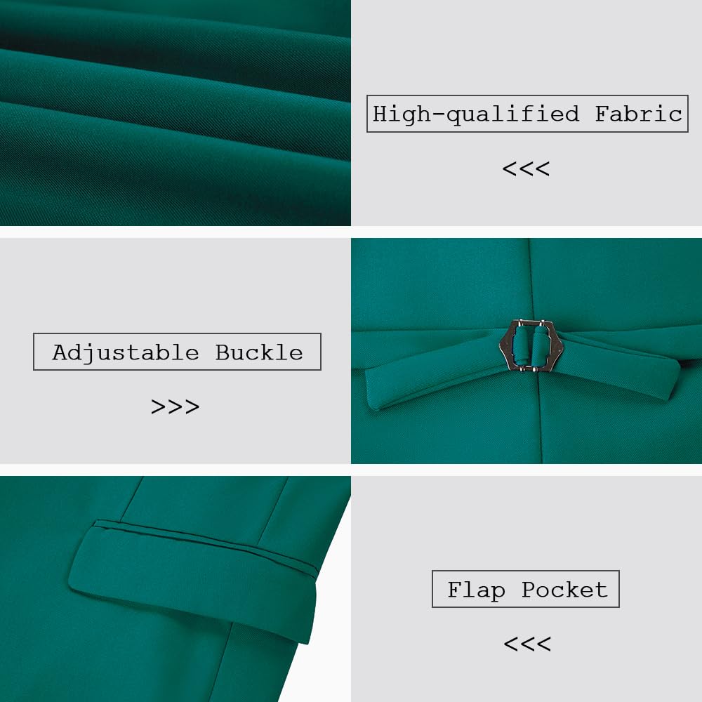 3-Piece Slim Fit Men's Suits for Wedding, Prom & Formal Events - Notched Lapel Tuxedo Jacket with Pants & Vest Set - Perfect for Groomsmen, Business Meetings & Special Occasions