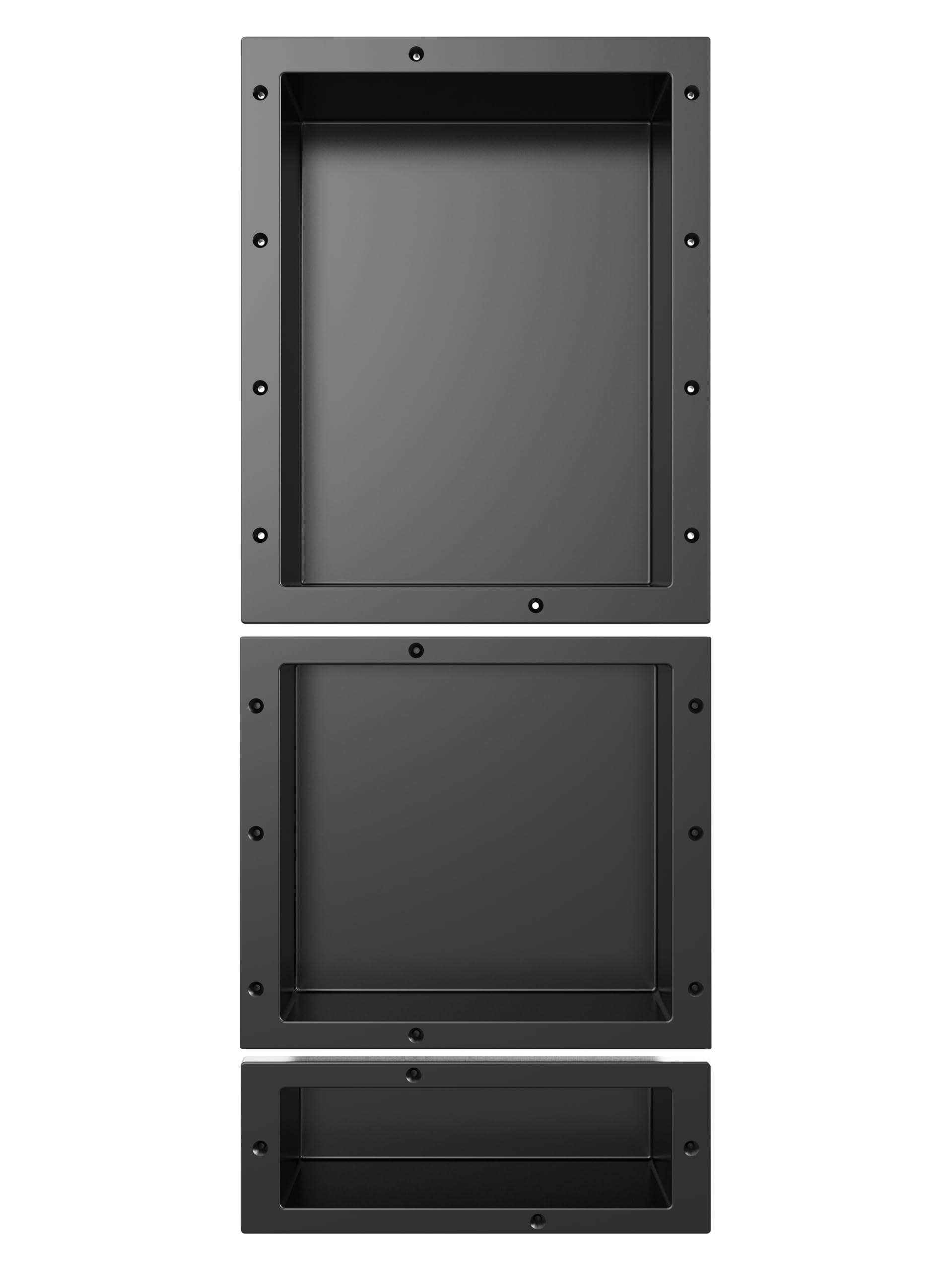 Black SMC Shower Niche 40x16in (20+14+6) - Waterproof Tile-Ready Wall Shelf for Bathroom & Shower Organization | Perfect for Bath Essentials Storage