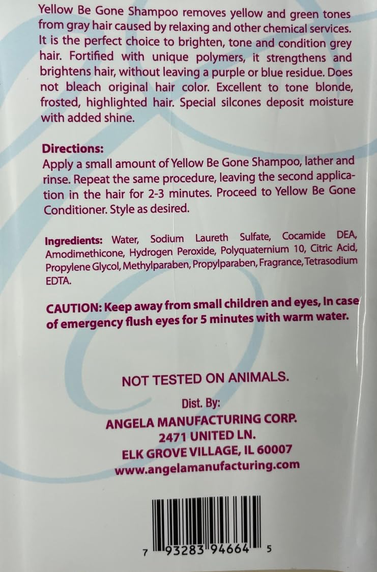 Yellow Be Gone Shampoo & Conditioner Set - 12oz/354ml for Blonde, Gray & Silver Hair - Neutralizes Brassiness & Enhances Shine - Perfect for Daily Use & Salon-Quality Results
