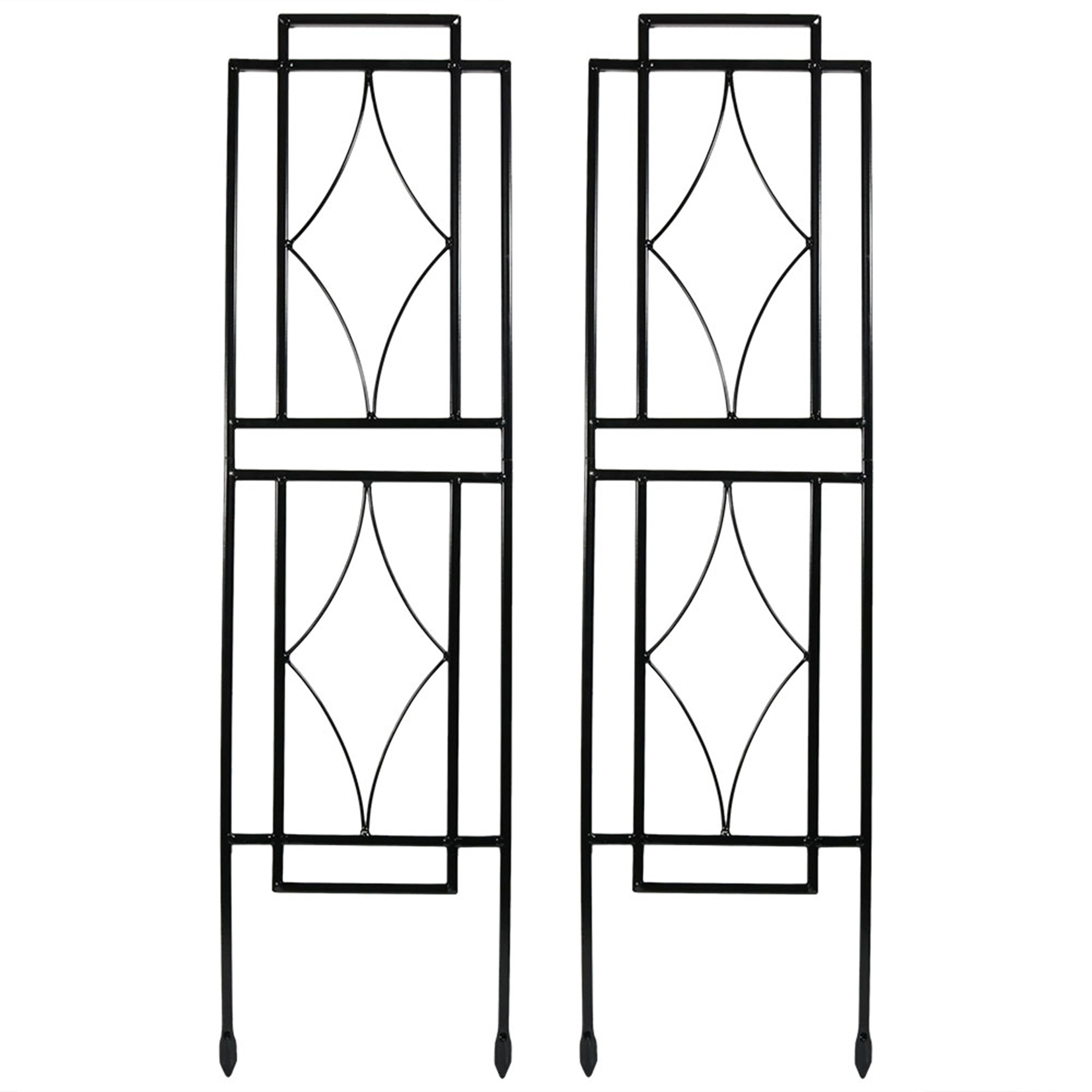 Sunnydaze 30 Inch Contemporary Metal Garden Trellis Set of 2 - Perfect for Climbing Plants, Flowers, and Outdoor Garden Decor
