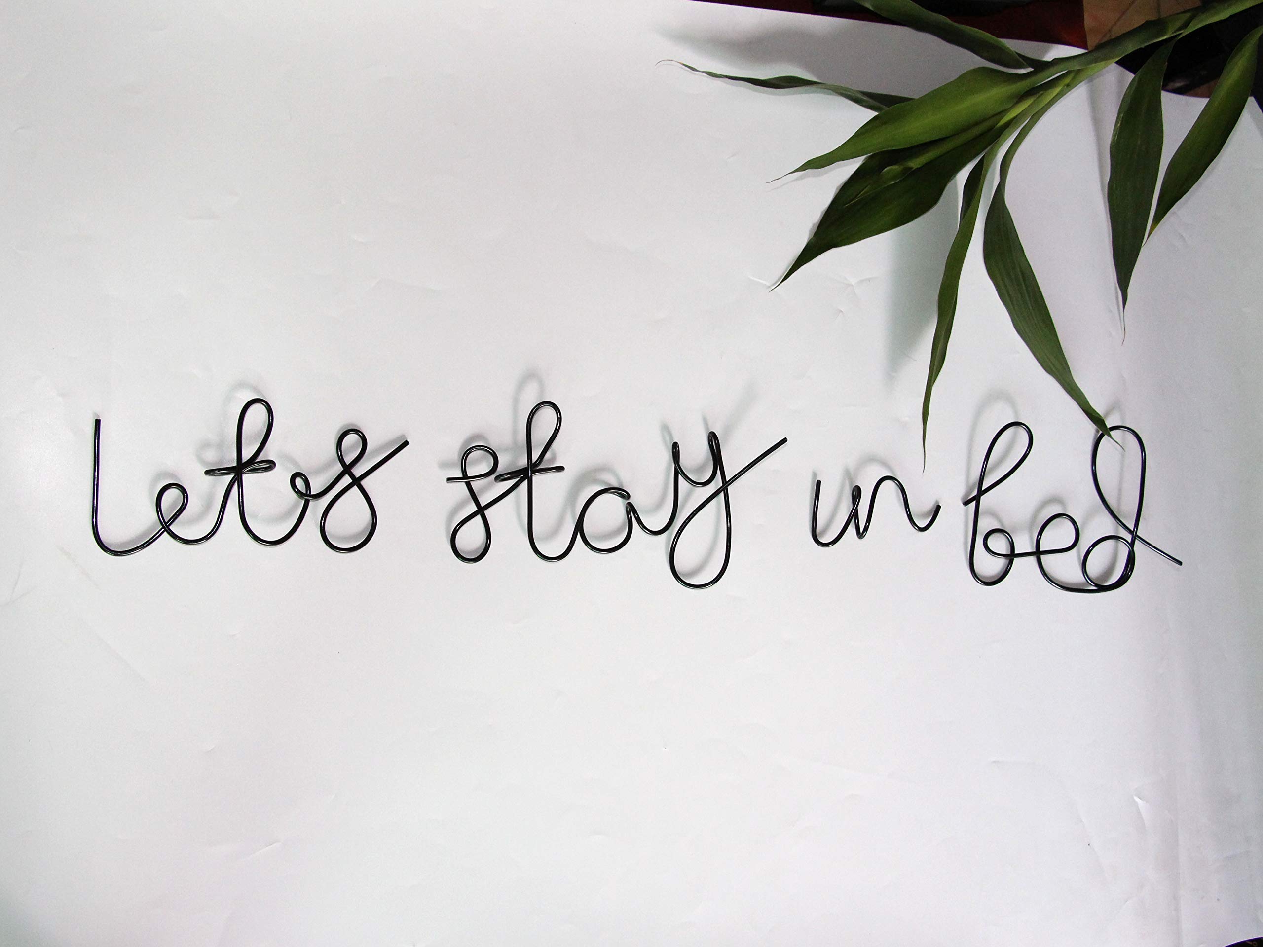 Let's Stay in Bed Metal Wall Decor - Romantic Love Sign for Bedroom, Housewarming, Wedding, Anniversary - Perfect for Home Wall Art and Cozy Spaces