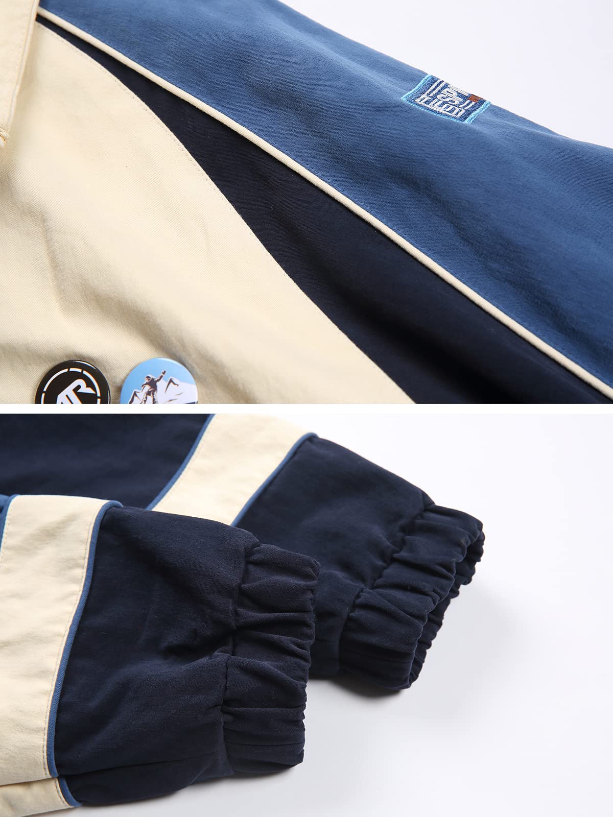 Aelfric Eden Colorblock Detachable Medallion Jacket - Stylish Zipper Closure Baseball Coat & Varsity Jacket for Men | Perfect for Casual Outfits, Streetwear Fashion & College Events