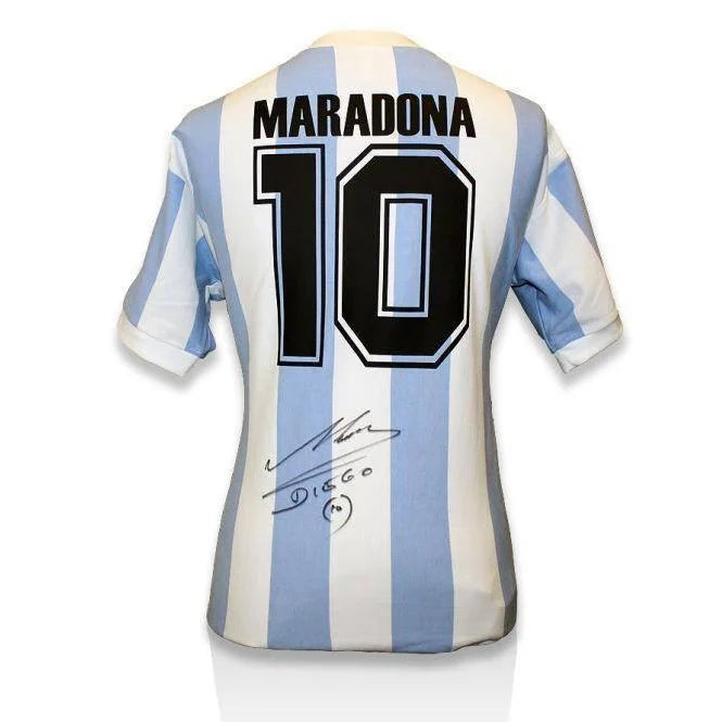 Authentic Diego Maradona Signed 1986 Argentina World Cup Jersey with COA - Icons Autograph Shirt - Perfect for Soccer Memorabilia Collectors & Sports Fans Display