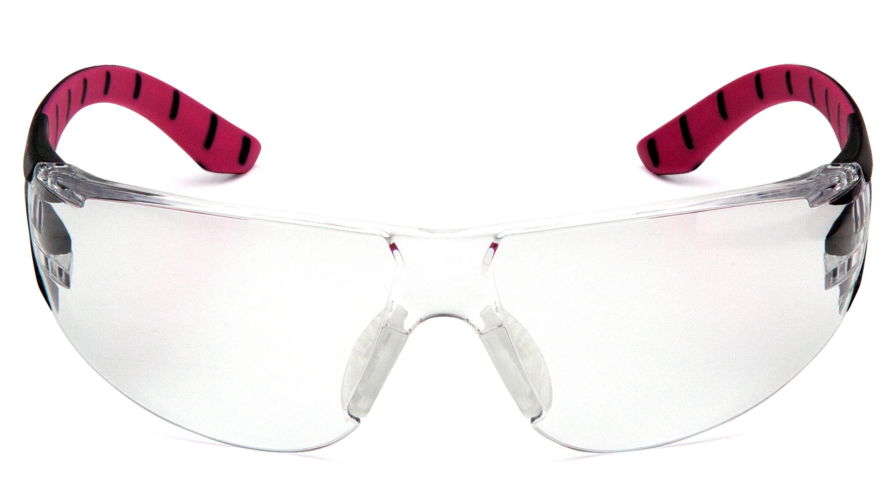 Pyramex Endeavor Plus Frameless Safety Glasses - Clear Anti-Fog Lens with Black/Pink Frame - ANSI Z87.1 Certified for Construction, Woodworking & DIY Projects