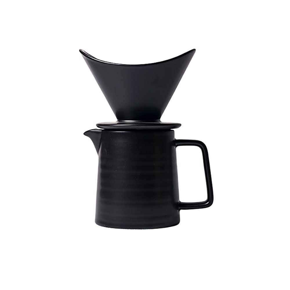 Premium Ceramic Pour Over Coffee Maker - Hand Drip Brewer with Glass Carafe & Reusable Filter - Perfect for Home Brewing, Office Use & Cafe Baristas - Enjoy Specialty Coffee Anytime