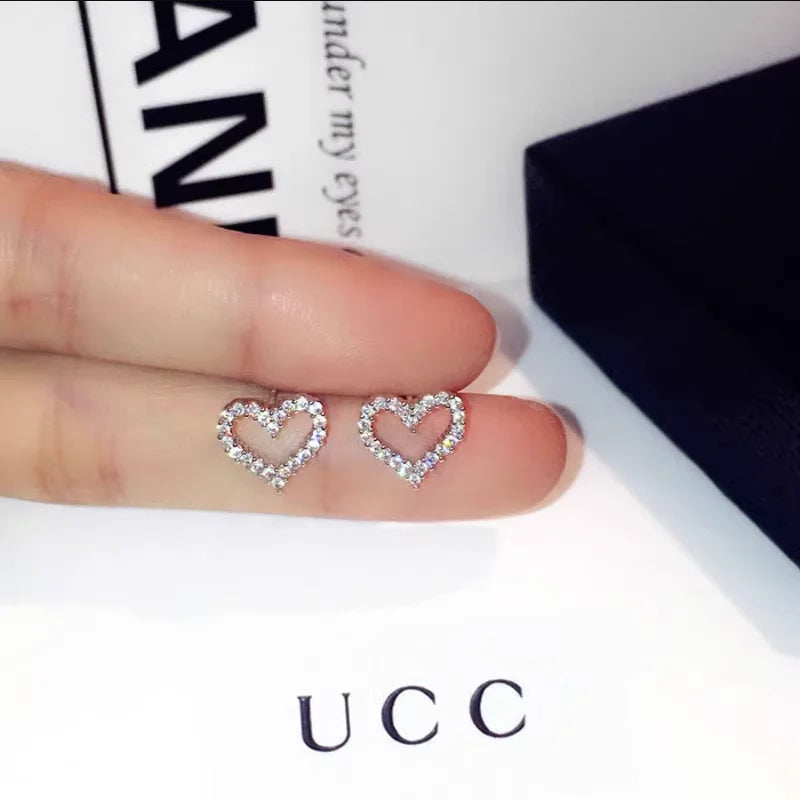 Elegant Heart-Shaped Stud Earrings for Women - Perfect for Valentine's Day, Anniversary & Romantic Date Night Gifts