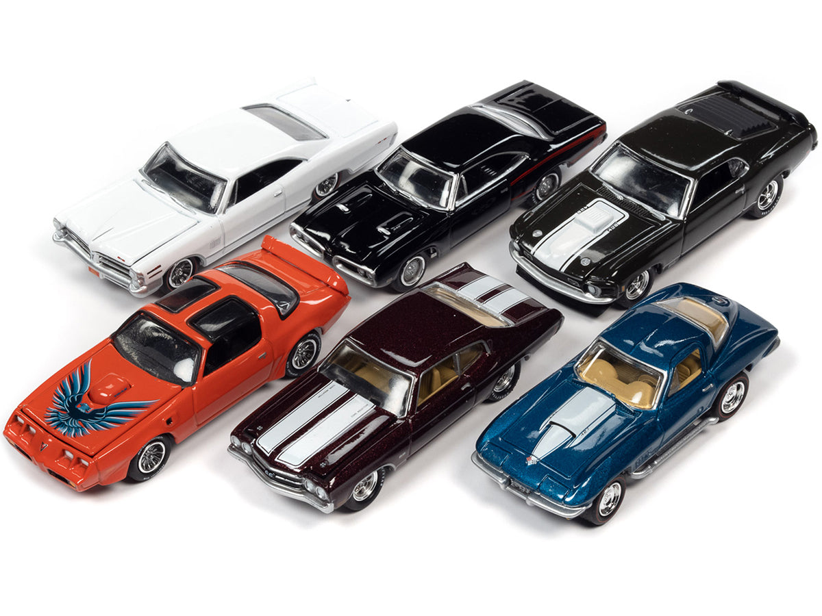 Johnny Lightning 1:64 Scale Diecast Muscle Cars USA 2022 Set - 6 Piece Collectible Model Cars for Display, Racing Games & Gift Giving