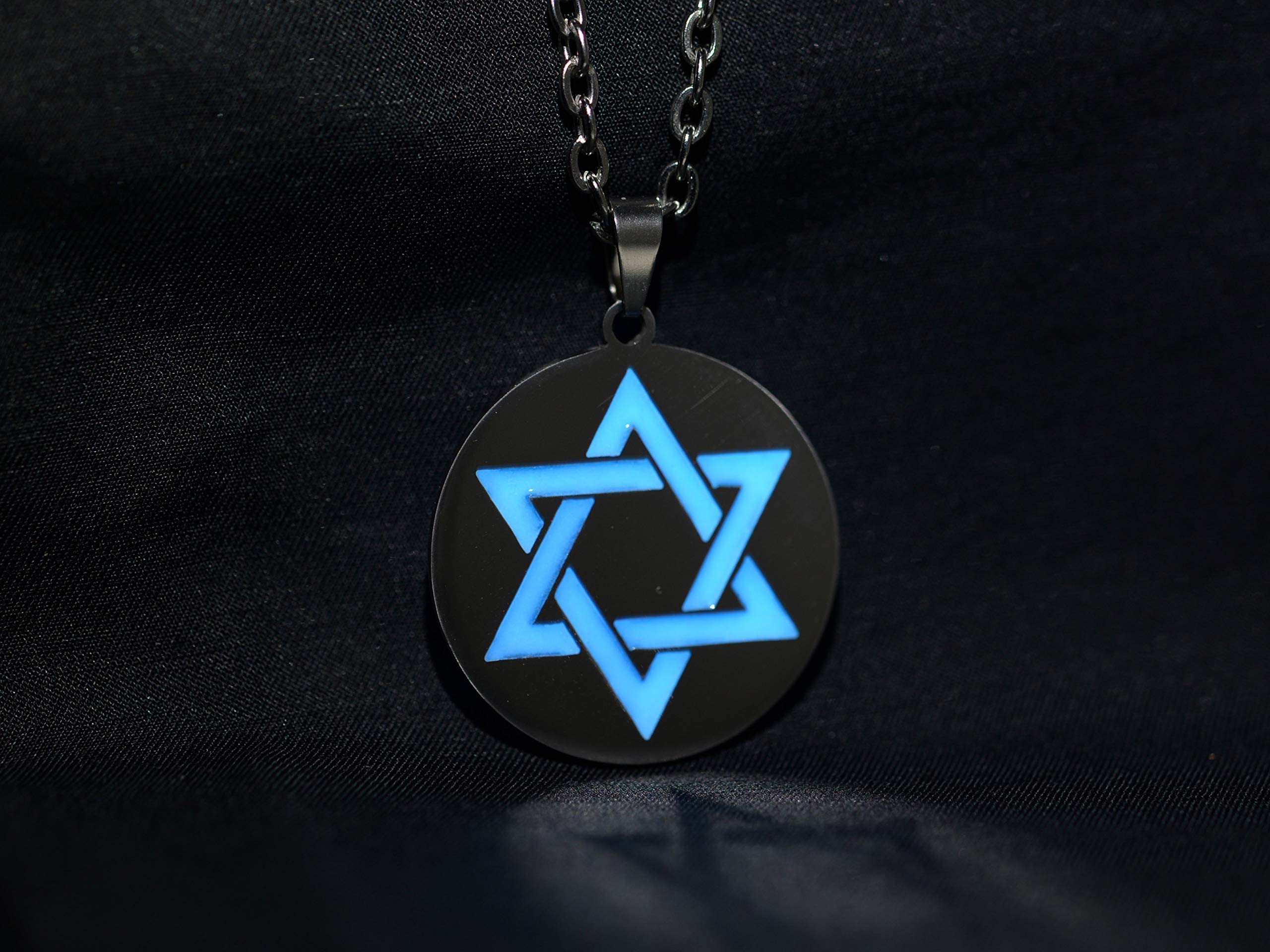 Glow in the Dark Star of David Necklace - 925 Sterling Silver Jewish Pendant with Chain - Perfect for Hanukkah Gifts, Bar Mitzvah & Jewish Religious Jewelry - Magen David Judaica for Men & Women