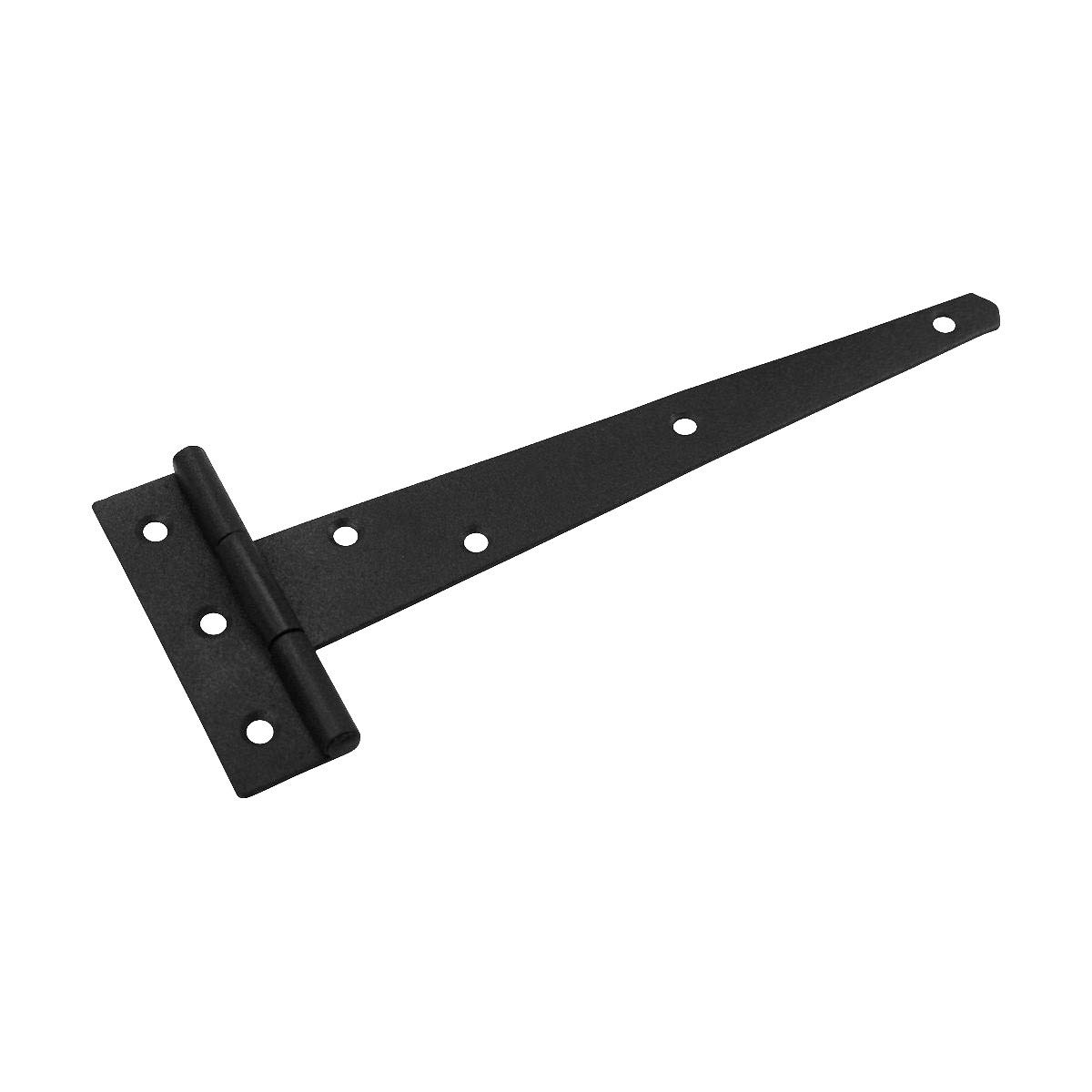 9 Inch Black T Strap Shed Door Hinge - Rustic Cast Iron Flush Mount Barn Door Hinge with Hardware (Pack of 25) - Perfect for Barns, Sheds, Garages & Outdoor Structures