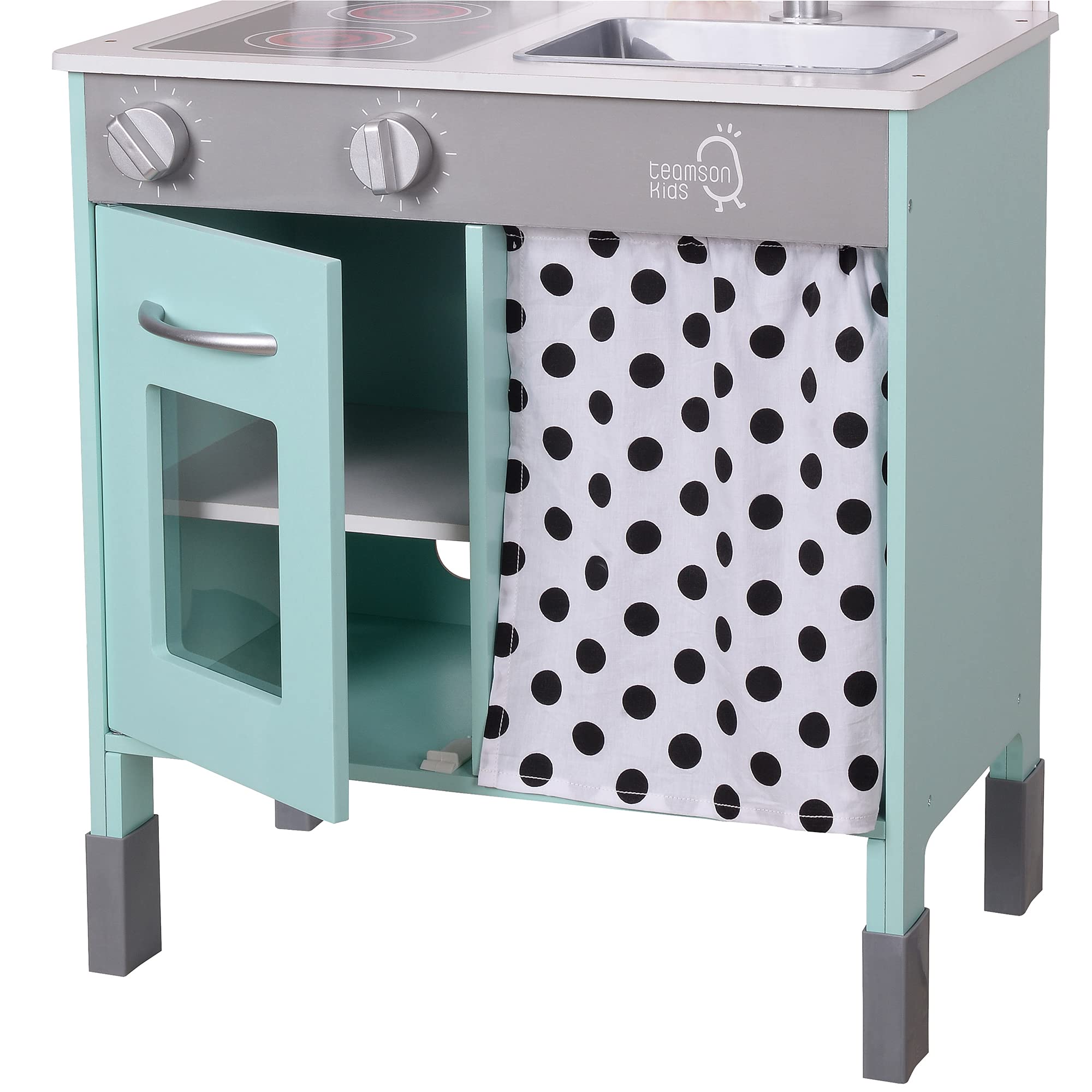 Teamson Kids Little Chef Philly Modern Play Kitchen Set - Mint Green Pretend Cooking Toy for Toddlers & Preschoolers - Perfect for Imaginative Play, Birthday Gifts & Daycare Learning Activities