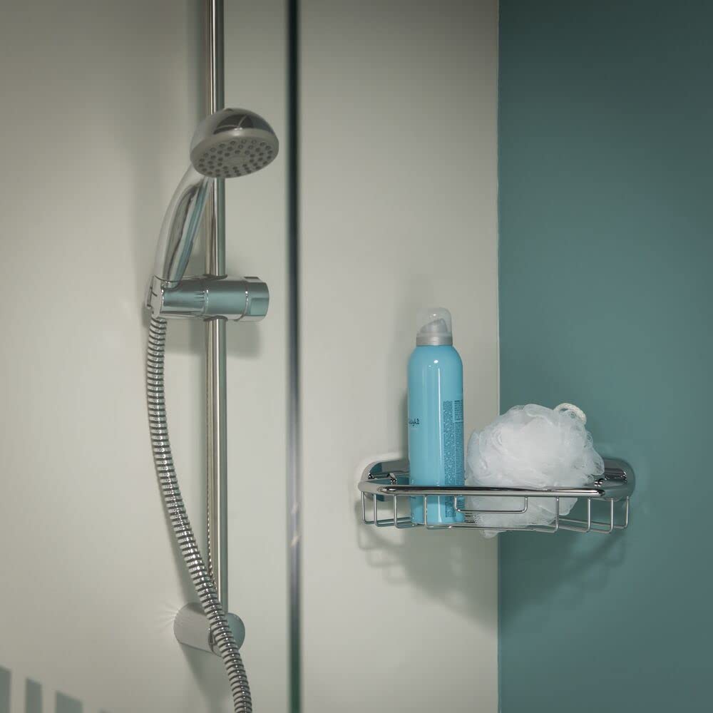 Premium Stainless Steel Shower Caddy Organizer - Rustproof Bathroom Storage Basket for Shampoo, Soap & Essentials - Perfect for Small Spaces & Apartment Showers