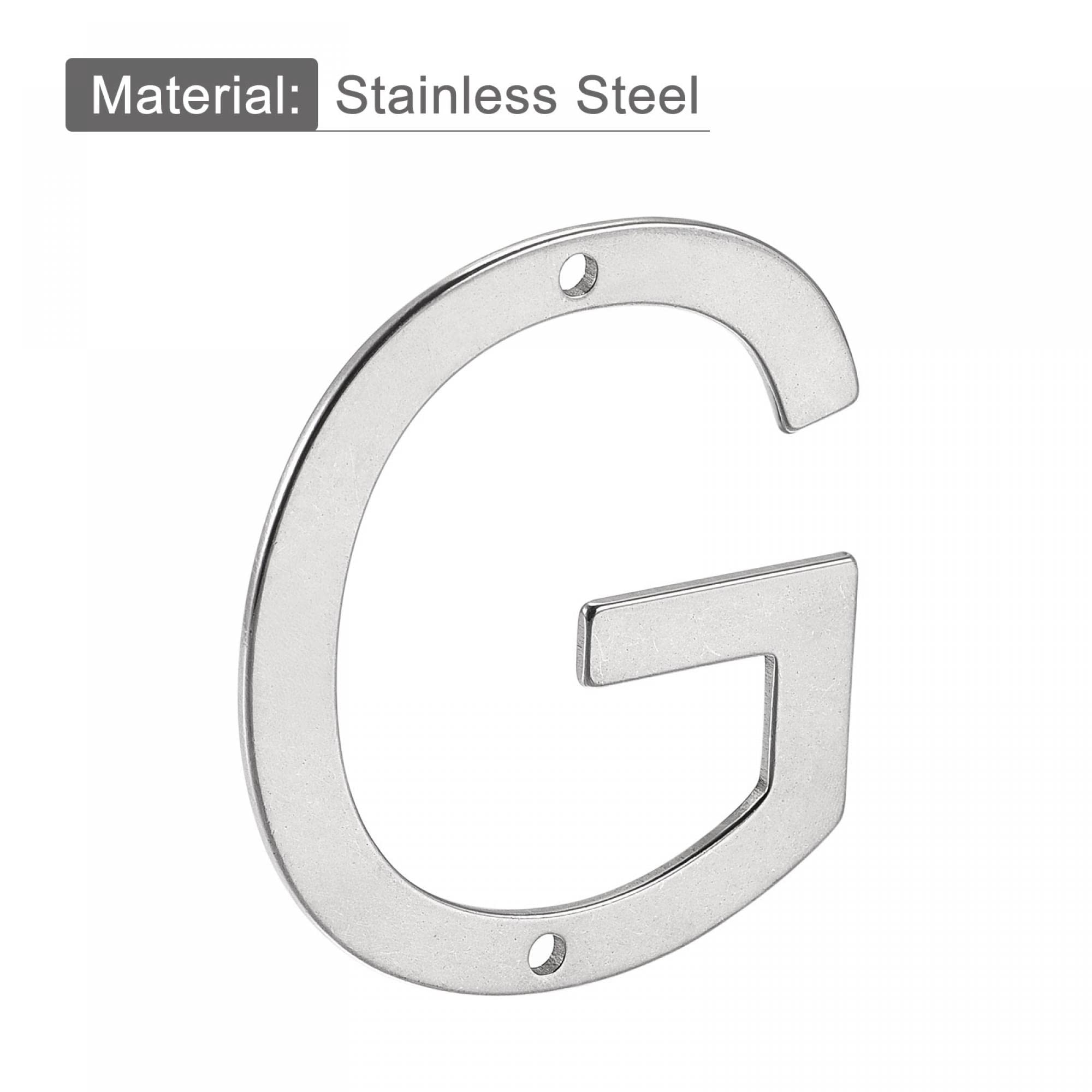 uxcell 1.97 Inch Stainless Steel Letter G - Polished Mailbox, Hotel & Door Address Sign for Home & Business Use