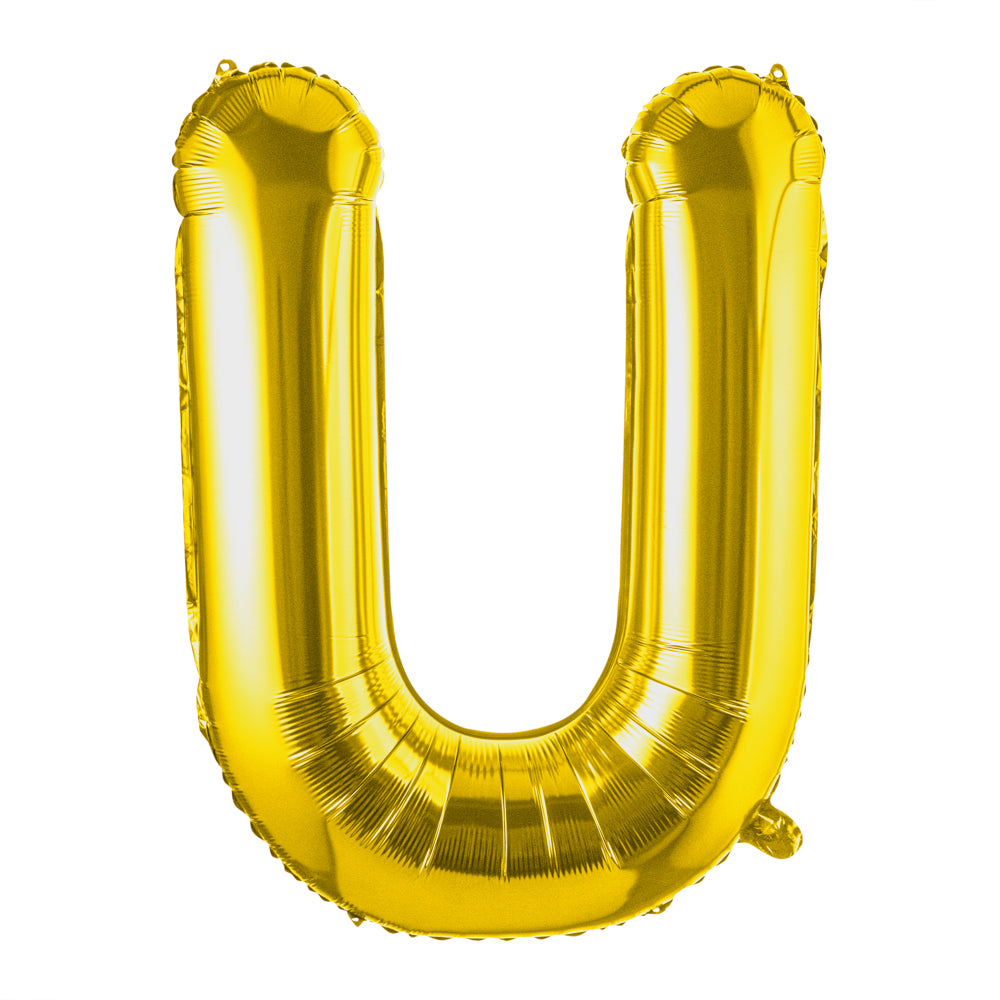 Balloonify Gold Mylar Letter U Balloon - 40 Inch Large Foil Alphabet Balloon for Birthday Party Decorations, Wedding, Baby Shower & Graduation Events - 1 Count Box