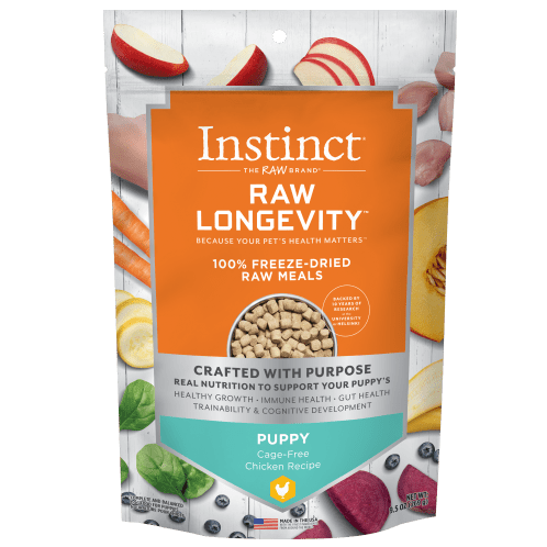 Instinct Raw Longevity Chicken Recipe 100% Freeze Dried Puppy Food - High Protein Grain-Free Dog Food for Small & Large Breeds | Perfect for Training, Travel & Outdoor Adventures