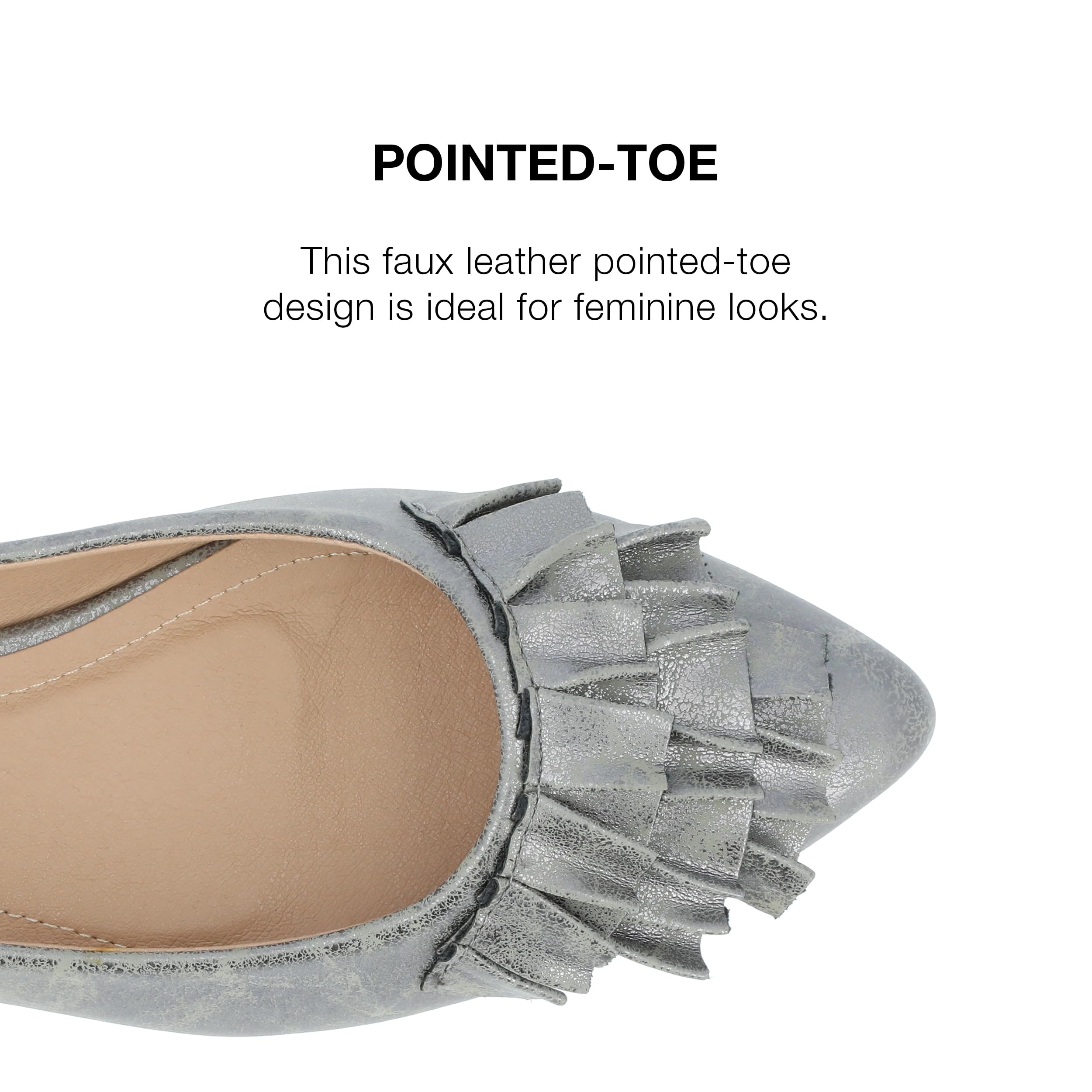Journee Women's Judy Dress Flats - Comfortable Ballet Flats for Work, Office & Casual Wear - Perfect for Business, Travel & Everyday Use
