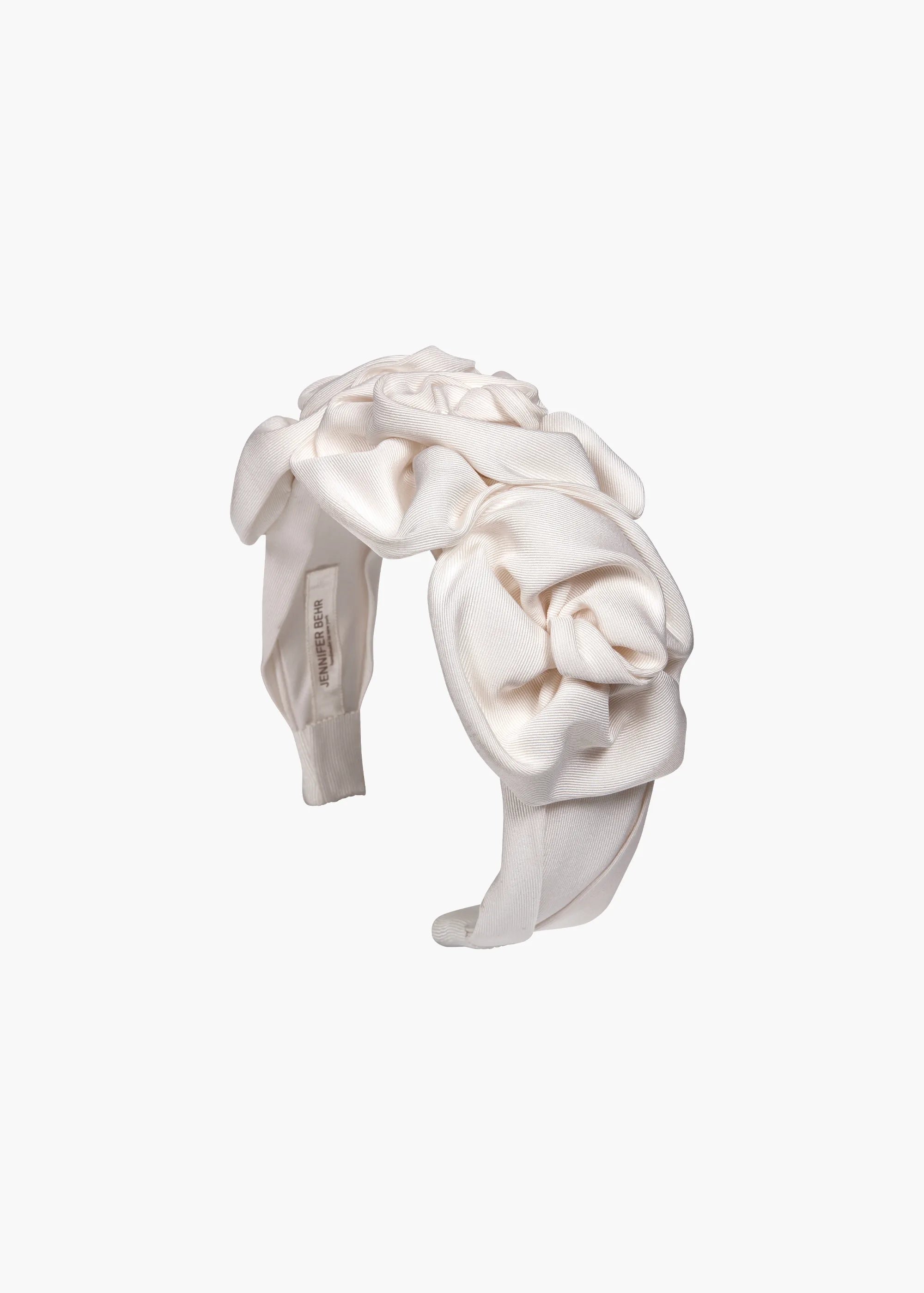 Luxury Triple Rosette Silk Faille Headband in Cream - Elegant Hair Accessory for Weddings, Parties & Special Occasions