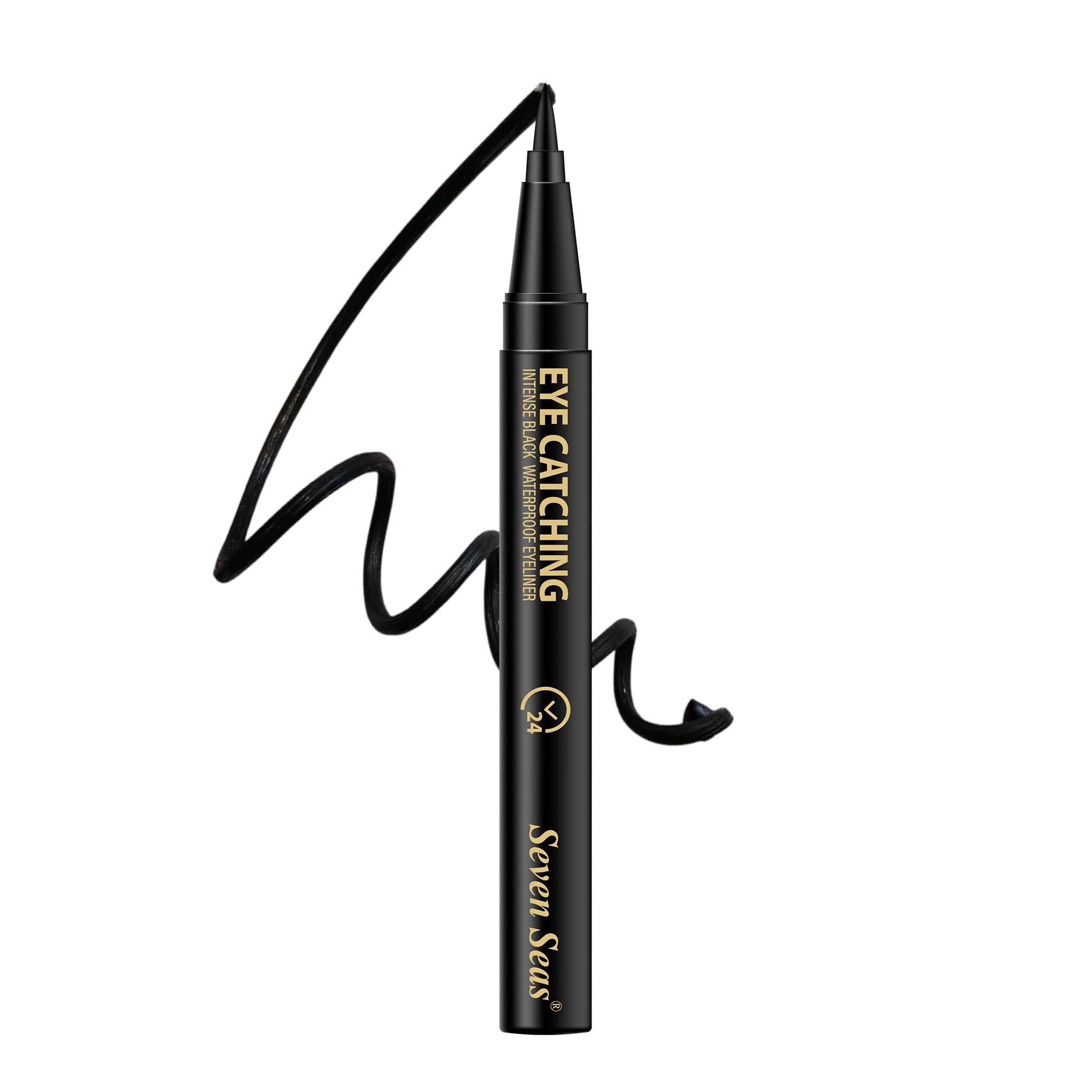Seven Seas Long Lasting Waterproof Eyeliner Pencil - Smudge Proof, Sweat Proof Eye Liner for Women & Girls (Black, 1.5g) | Perfect for Daily Makeup, Parties & Special Occasions