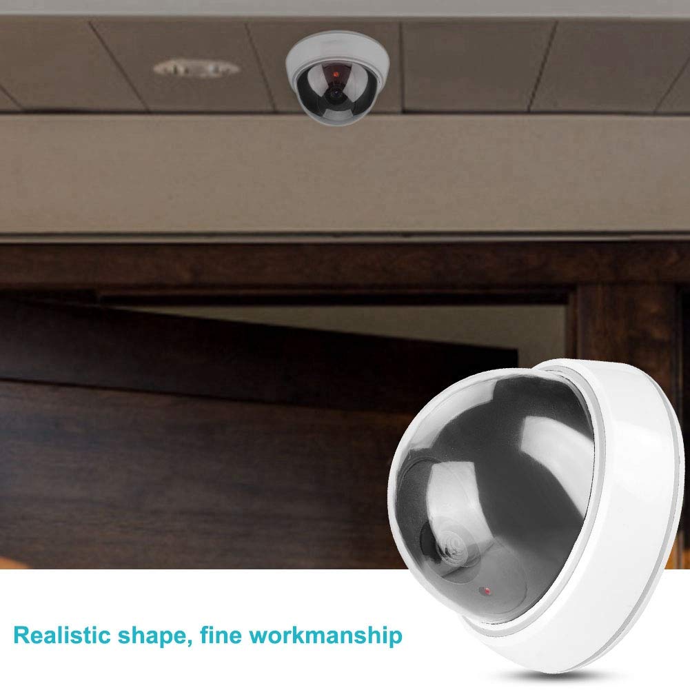 Tangxi Fake Dummy Security Camera with Red LED Light - Realistic CCTV Dome Surveillance Camera for Indoor/Outdoor Use - Ideal for Home, Business & Office Security Deterrent