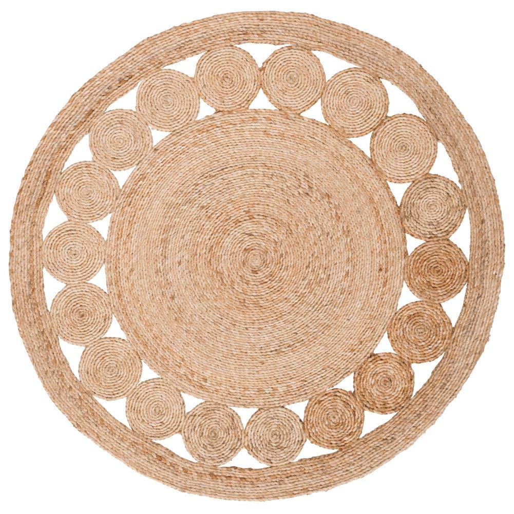 SAFAVIEH Handmade Jute Area Rug 10' Round - Natural Fiber Boho Country Charm for Living Room, Bedroom & Nursery | NFB247A