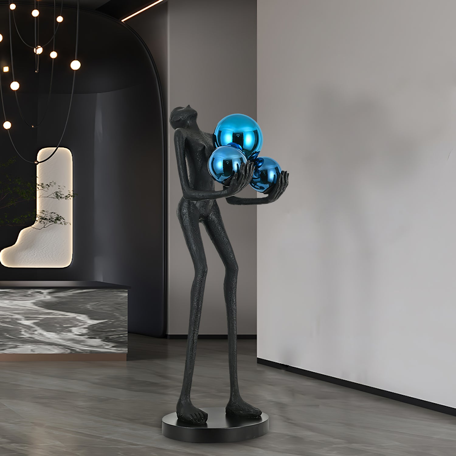 Moonlit Guardian Floor Lamp - Modern LED Standing Light for Living Room, Bedroom & Office - Adjustable Brightness & Warm White Light for Cozy Ambiance