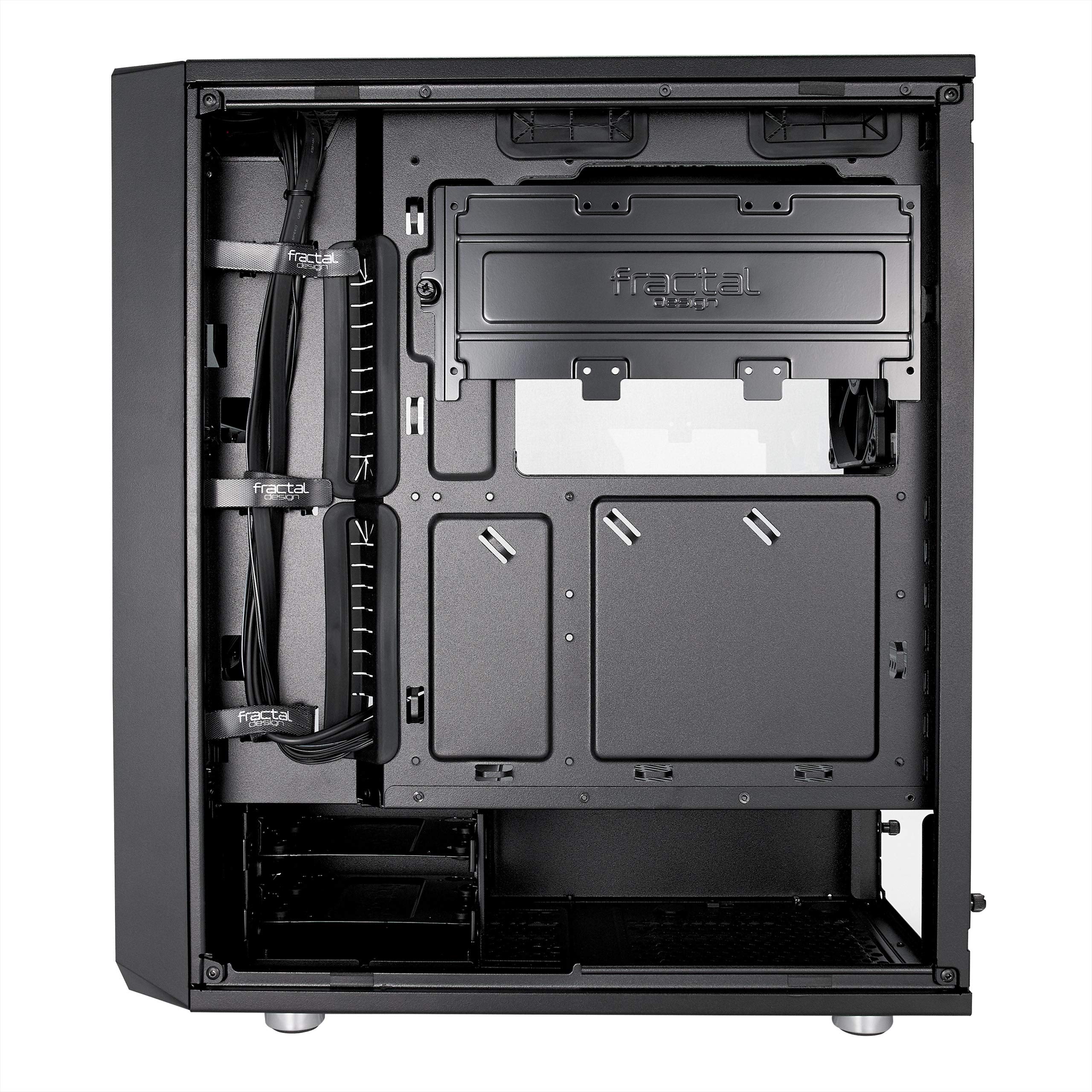 Fractal Design Meshify C Compact ATX Mid Tower PC Case - High Airflow Mesh Front Panel, 2x 120mm Fans, PSU Shroud, Modular Interior - Water Cooling Ready, USB 3.0, Tempered Glass Side Panel (Black) - Perfect for Gaming Rigs & Workstation Builds