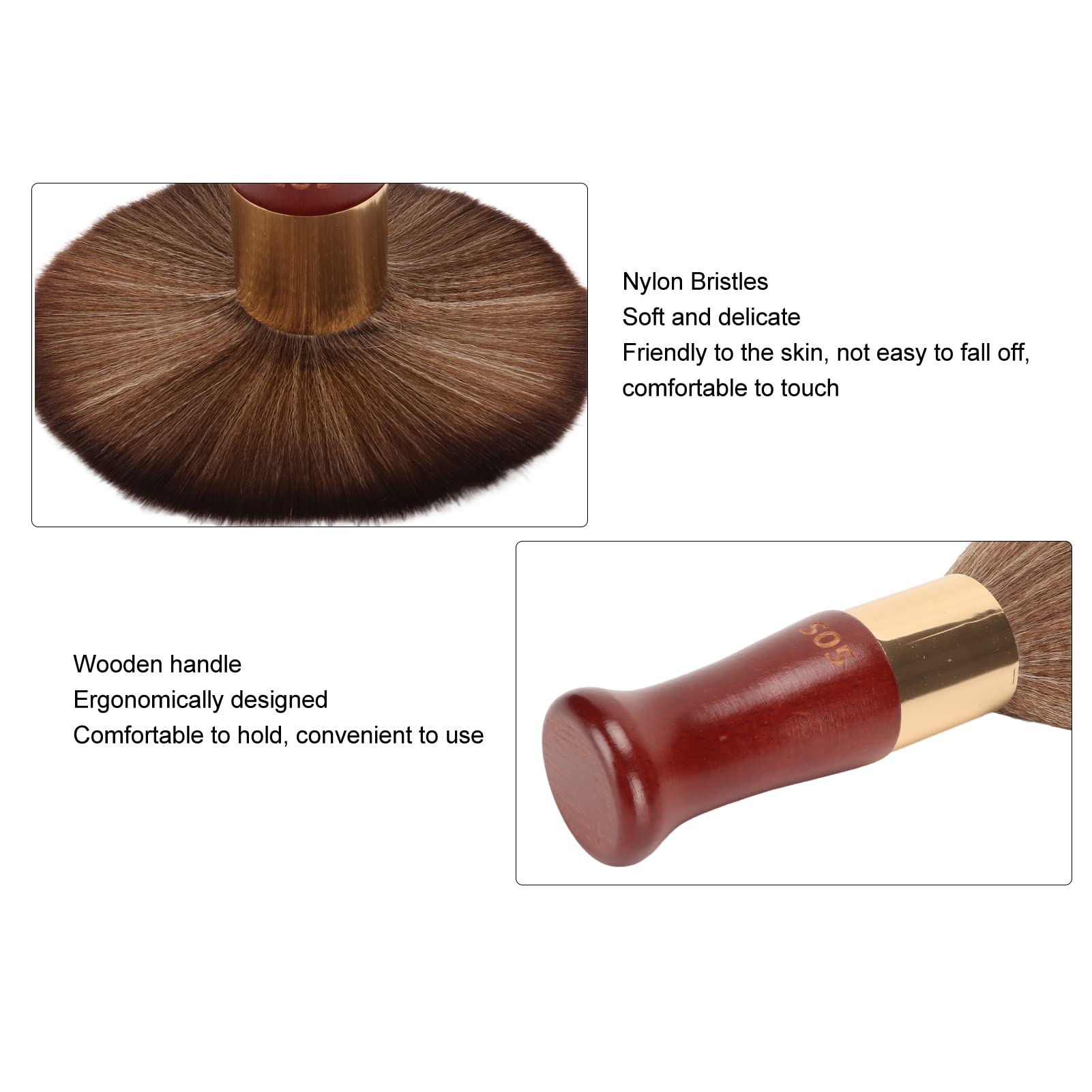 Professional Barber Hair Duster Brush - Portable Neck & Face Hair Removal Tool for Hair Salon & Home Use | Perfect for Cleanup After Haircuts & Grooming