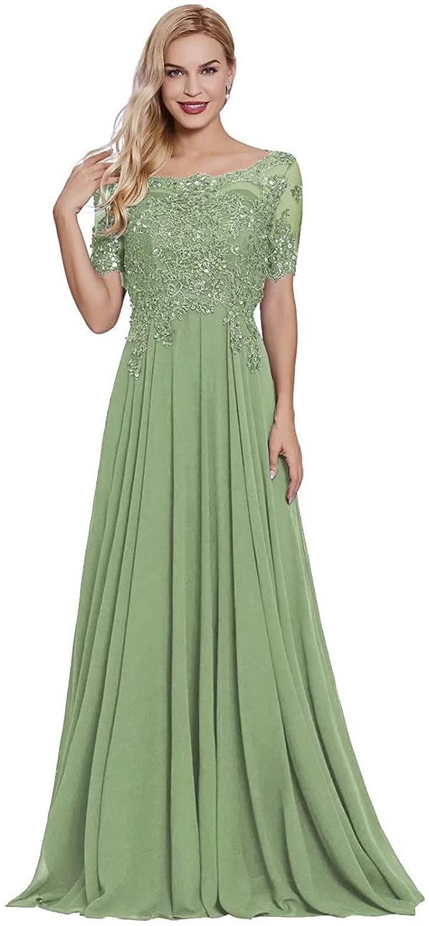 Elegant Long Sleeve A-Line Lace Beaded Mother of the Bride Dress - Formal Evening Gown for Weddings, Parties & Special Occasions