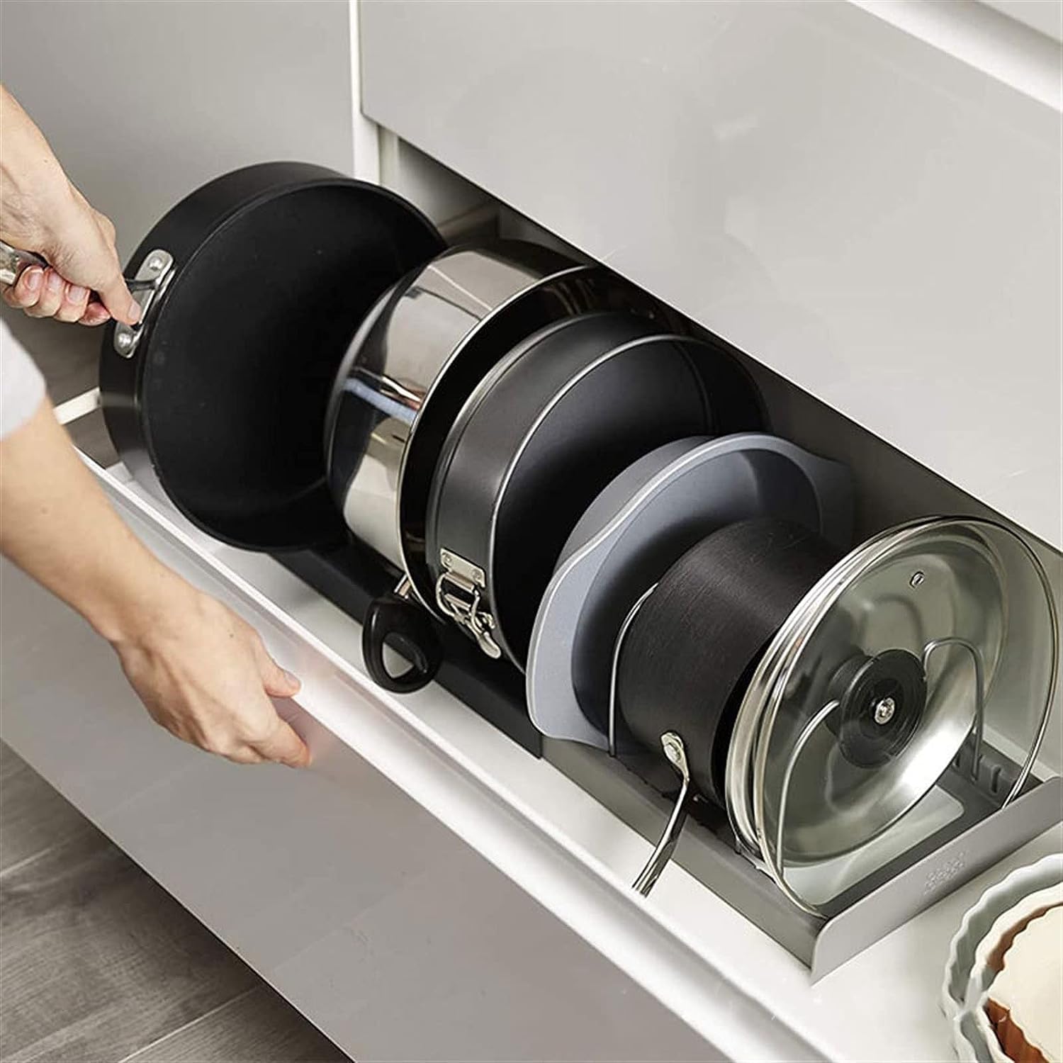 TORIOX Multifunctional Kitchen Storage Rack - Space Saving Cutting Board Holder, Pot Lid Organizer & Utensil Storage Tool for Countertop | Perfect for Small Kitchens, Apartment Cooking & Home Organization