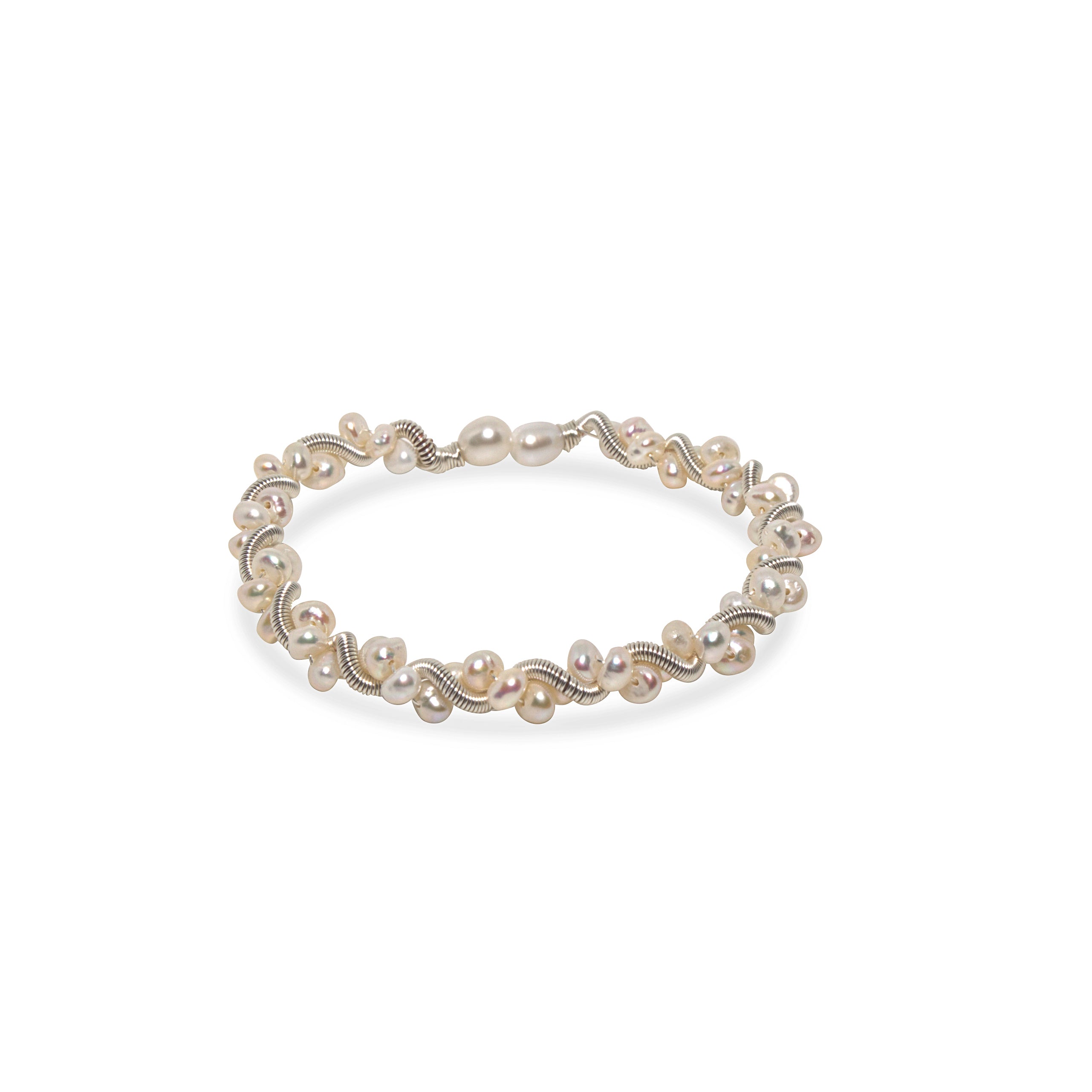 White Gold Filled Garland Cuff Bracelet - Elegant Stackable Bangle for Women, Perfect for Weddings, Parties & Everyday Wear