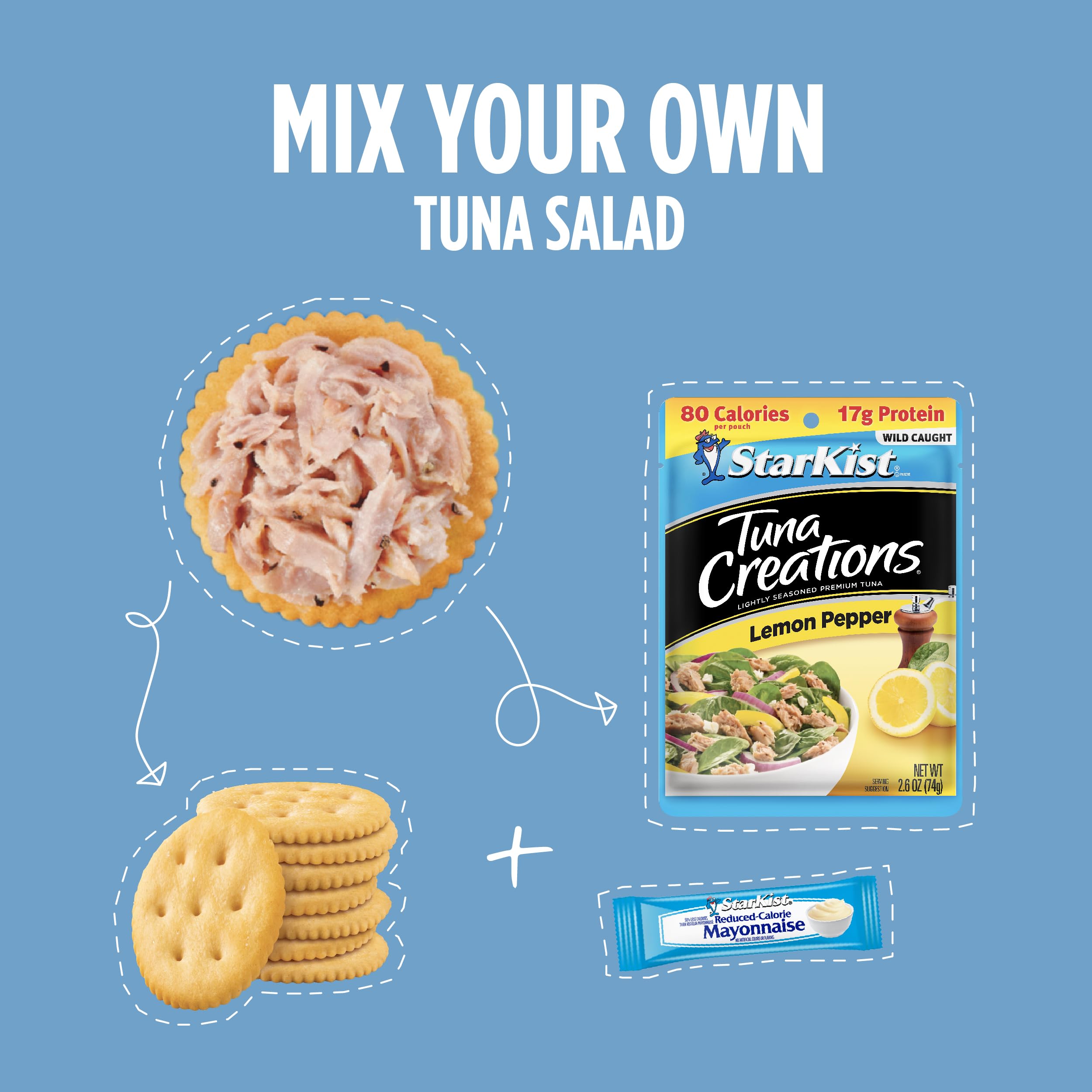 StarKist Lemon Pepper Tuna Salad Kit - 12 Pack (4.2 oz Each) | Ready-to-Eat Protein Snack for Lunch, Office, School & Outdoor Activities