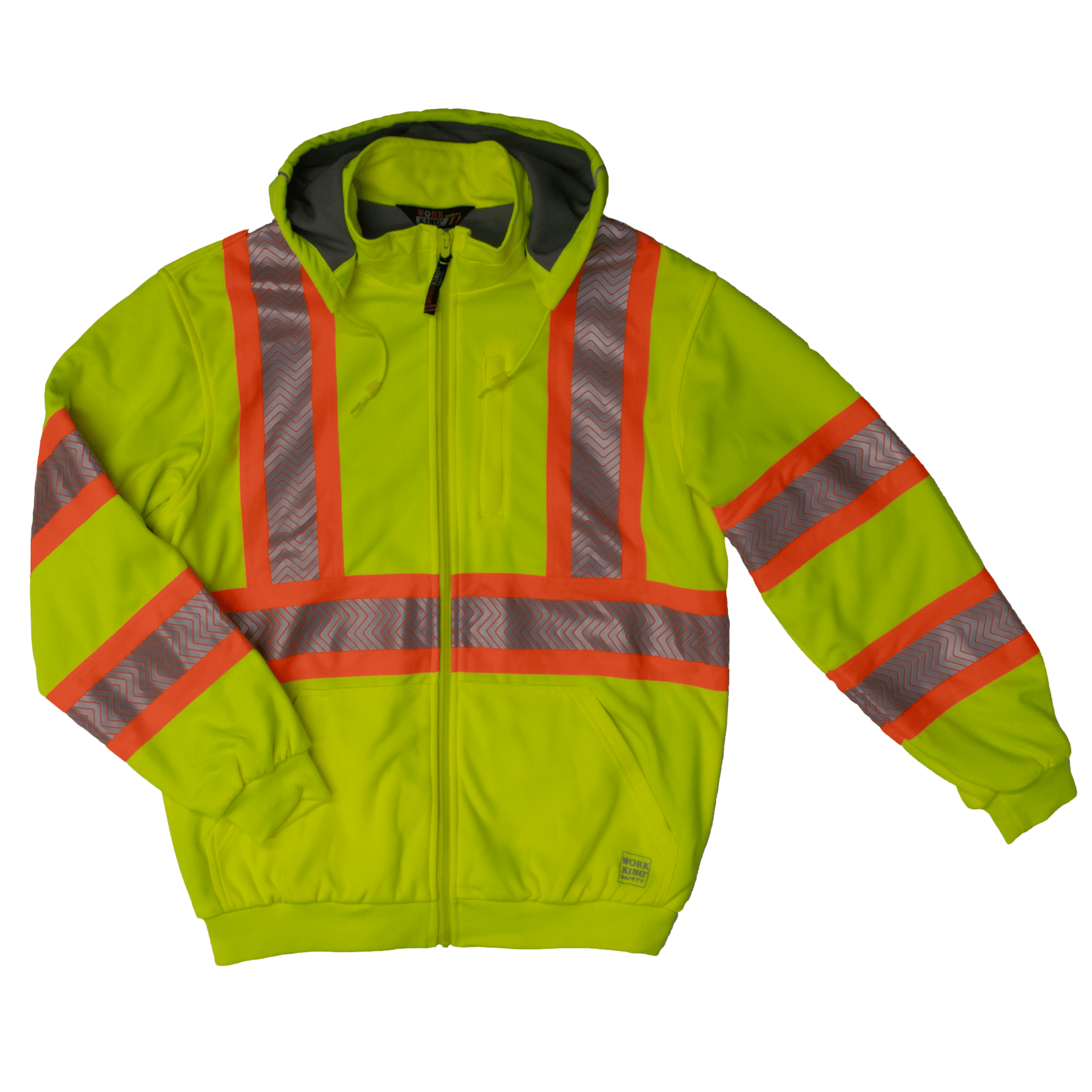 Tough Duck Thermal Lined Safety Hoodie SJ16 - Heavy Duty Work Jacket with Reflective Stripes for Construction & Outdoor Workers - Winter Workwear for Cold Weather Protection