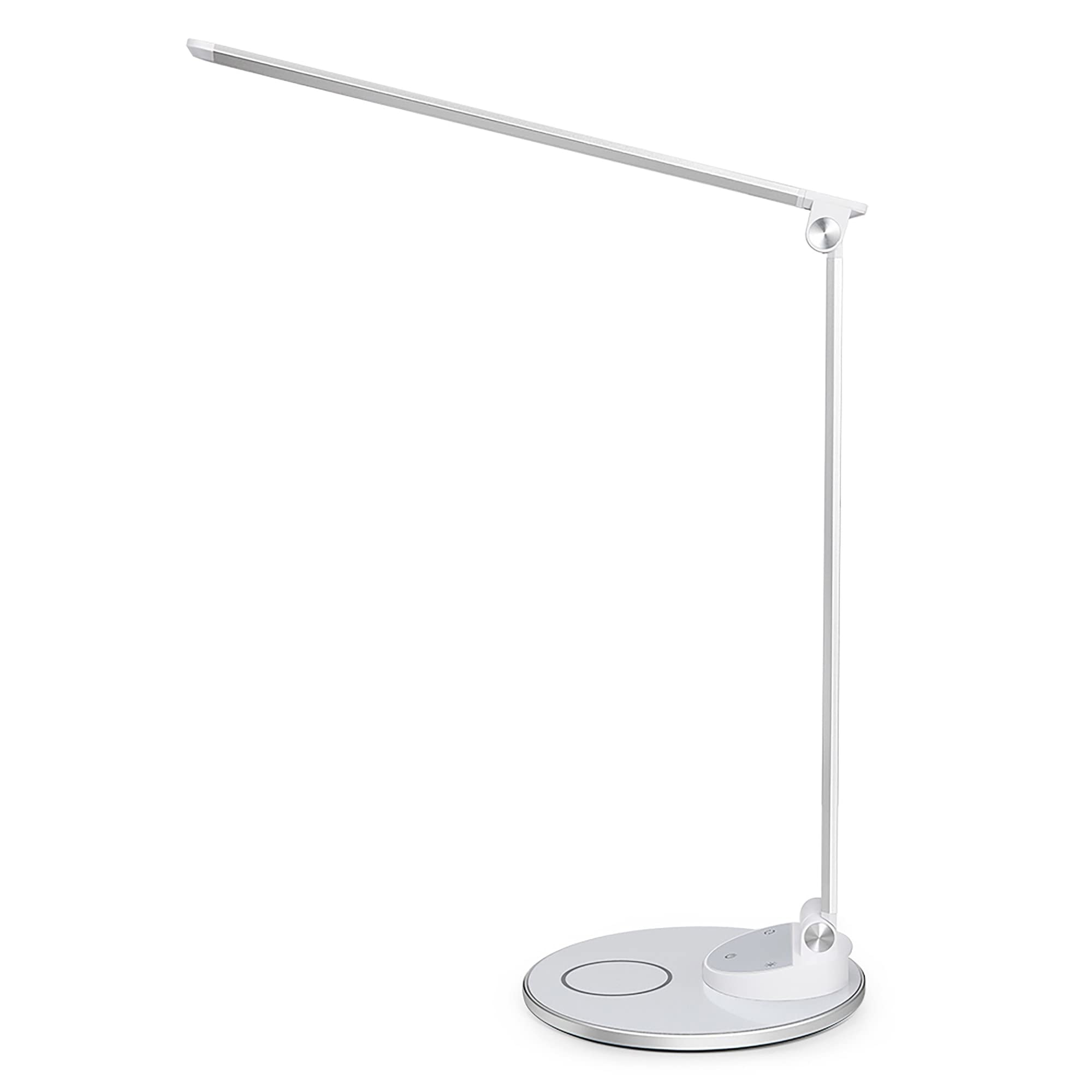 WorkPro™ LED USB Desk Lamp with Wireless Charger - 16.5 Inch Adjustable Office Light, White/Silver - Perfect for Home Office, Study & Workspace Lighting