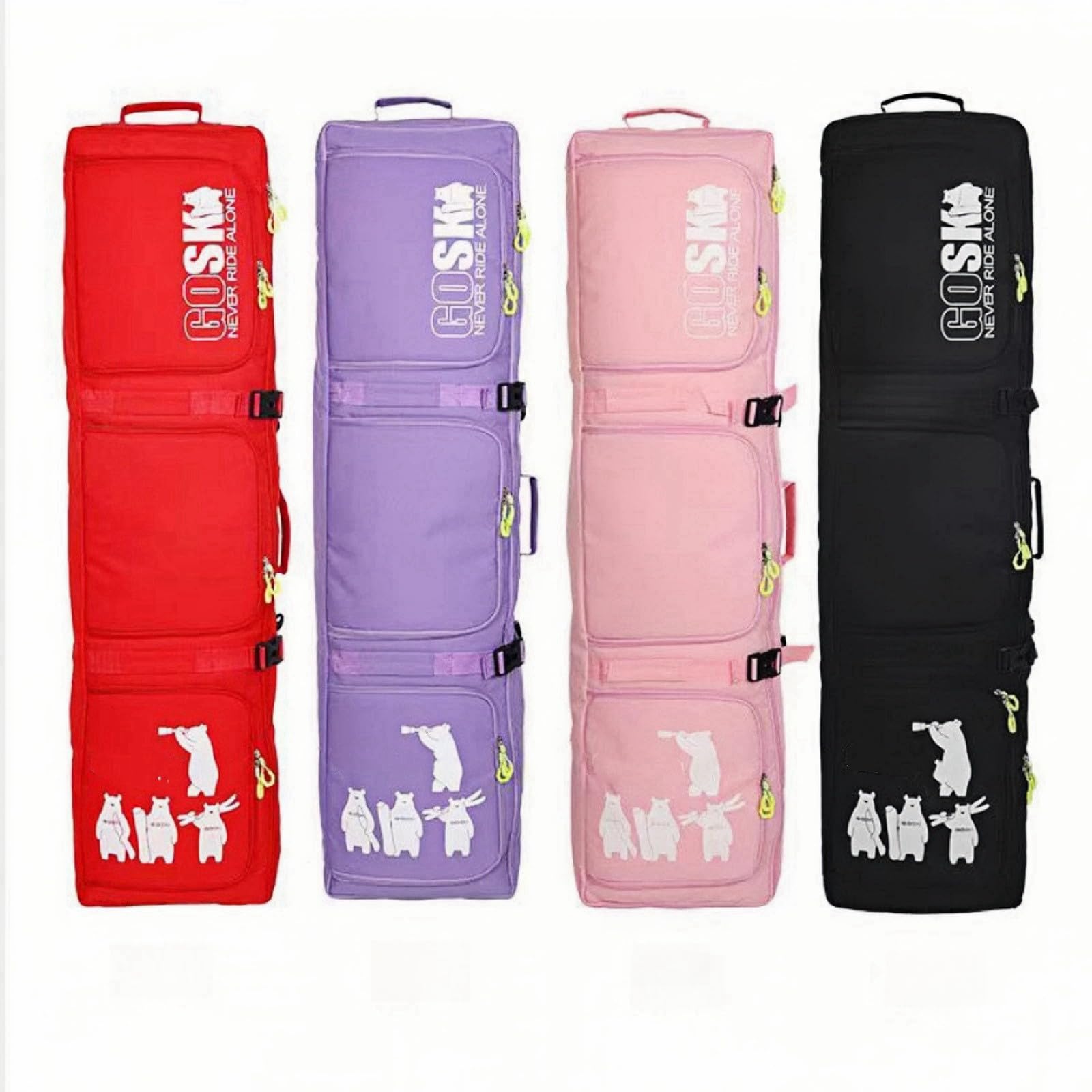 Kids' Fully Padded Snowboard Bag with Wheels - Water Resistant Ski Travel Bag for Airplane & Car Trips - Perfect for Winter Sports Gear Protection & Easy Transportation
