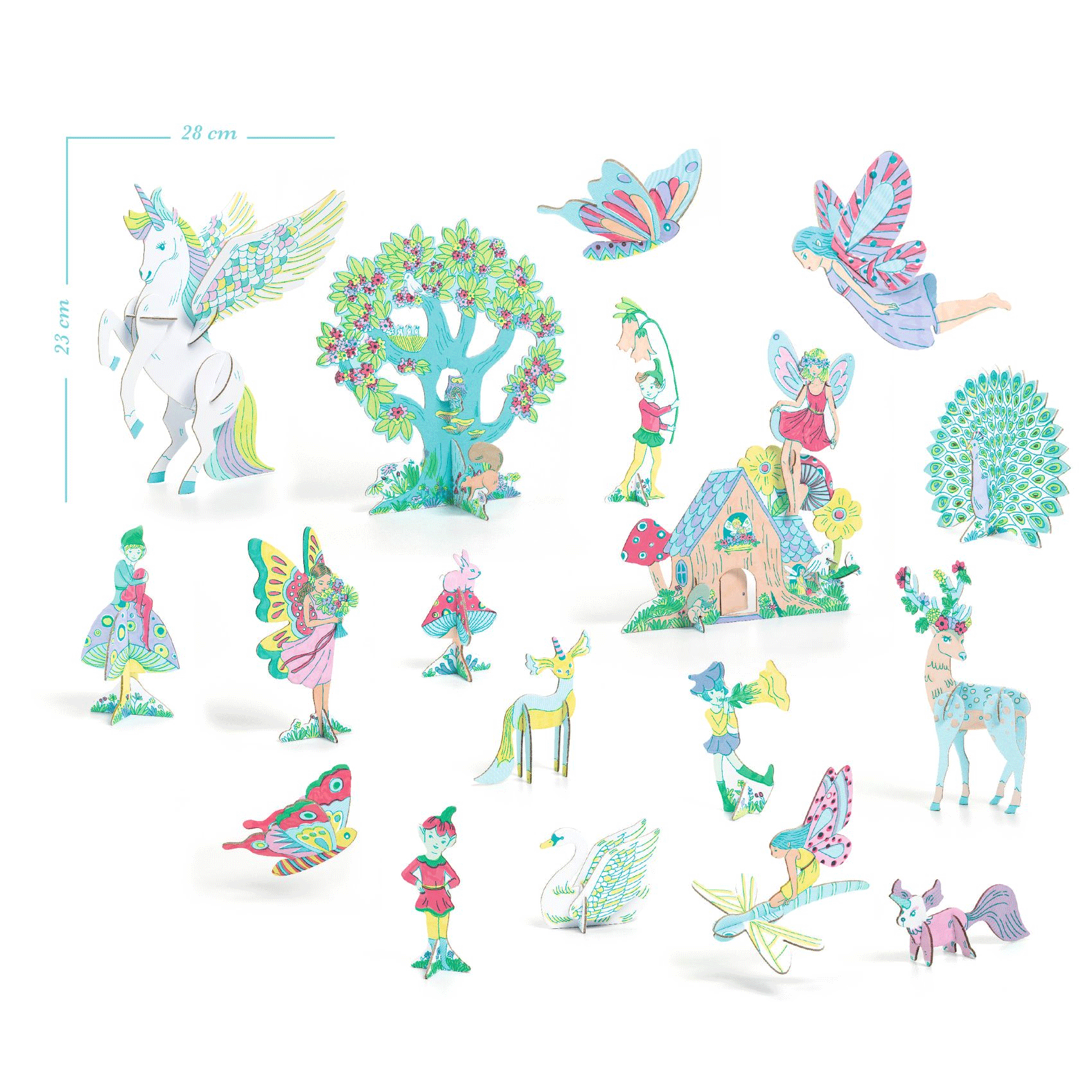 Fairy World Color Assemble Play Set by Djeco - Creative Educational Toys for Kids, Perfect for Imaginative Play & Preschool Learning Activities