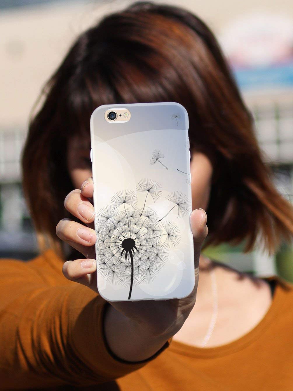 Inspired Cases - Premium 3D Textured Protective Phone Case for Apple iPhone 12 Mini - Dandelion Breeze White - Slim Fit Shockproof Cover - Perfect for Daily Use, Travel & Outdoor Activities