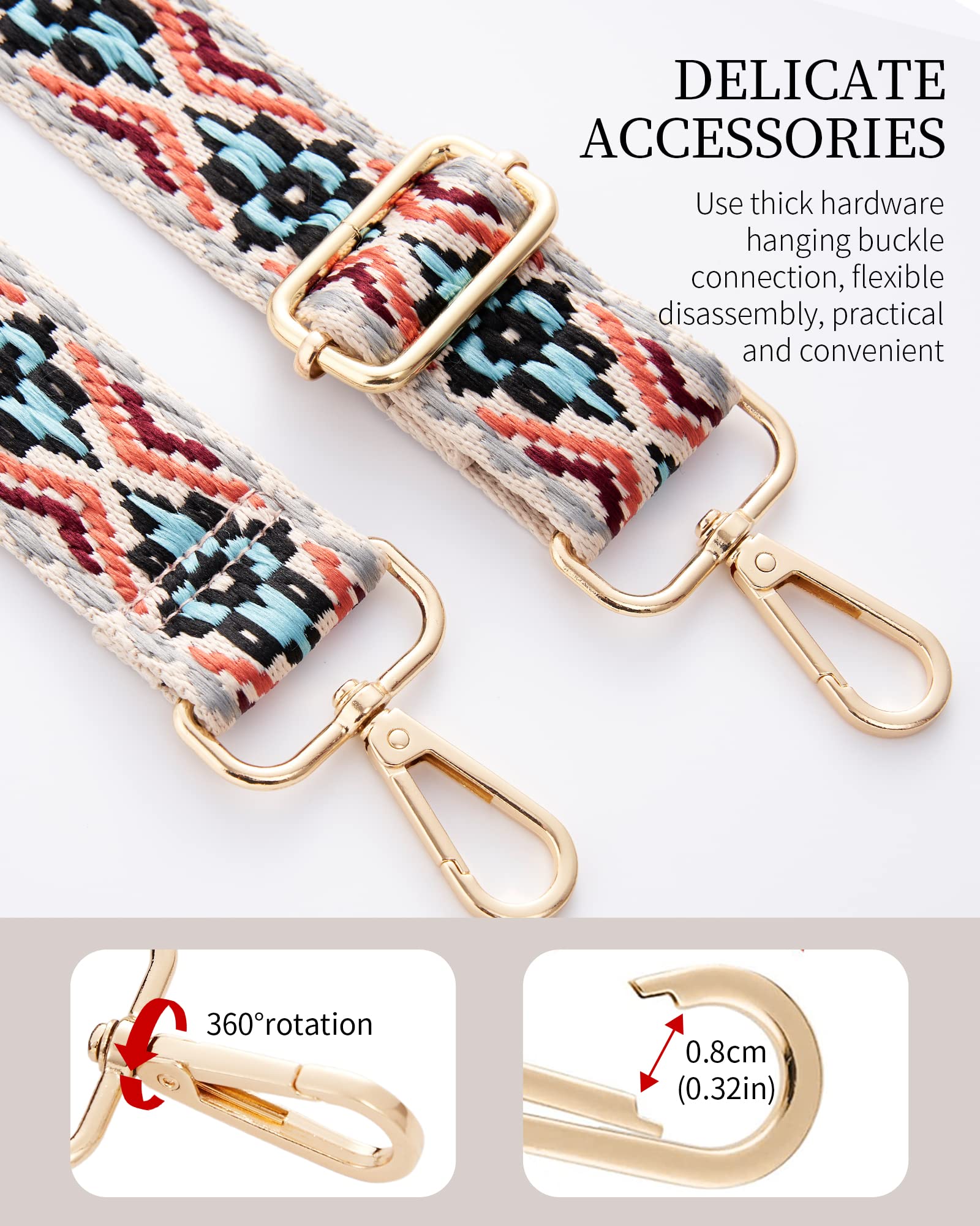 LIVACASA Adjustable Purse Strap Replacement for Women - 1.5