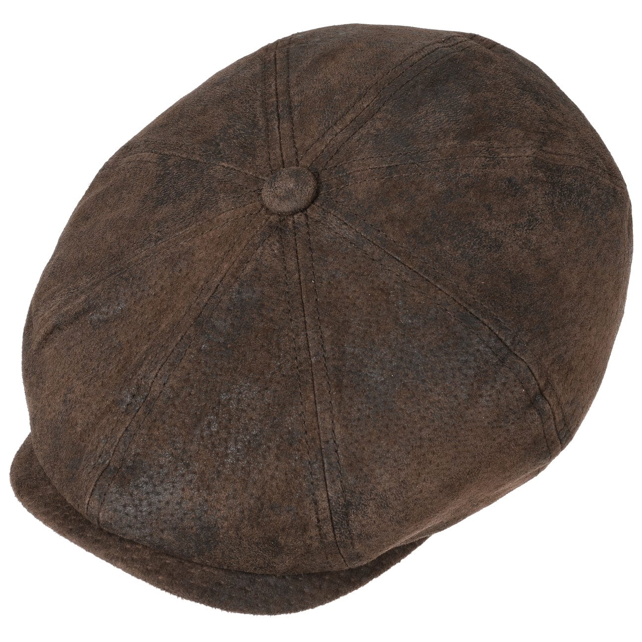Stetson Hatteras Pigskin Leather Newsboy Cap – Vintage Style Men's Hat for Casual Wear & Outdoor Adventures