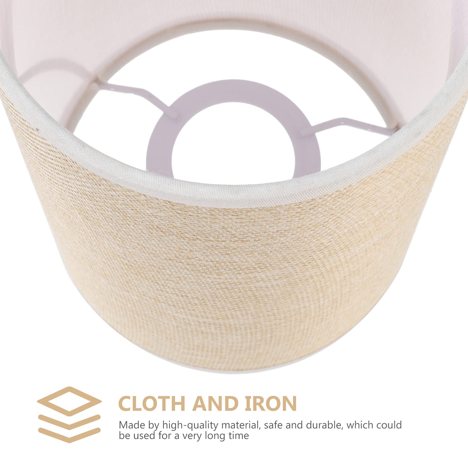 Uonlytech Small Cylinder Lamp Shade - 1Pc E27 Linen Drum Light Cover, Beige Cloth Lampshade for Table & Floor Lamps - Perfect for Bedroom, Living Room & Office Decor