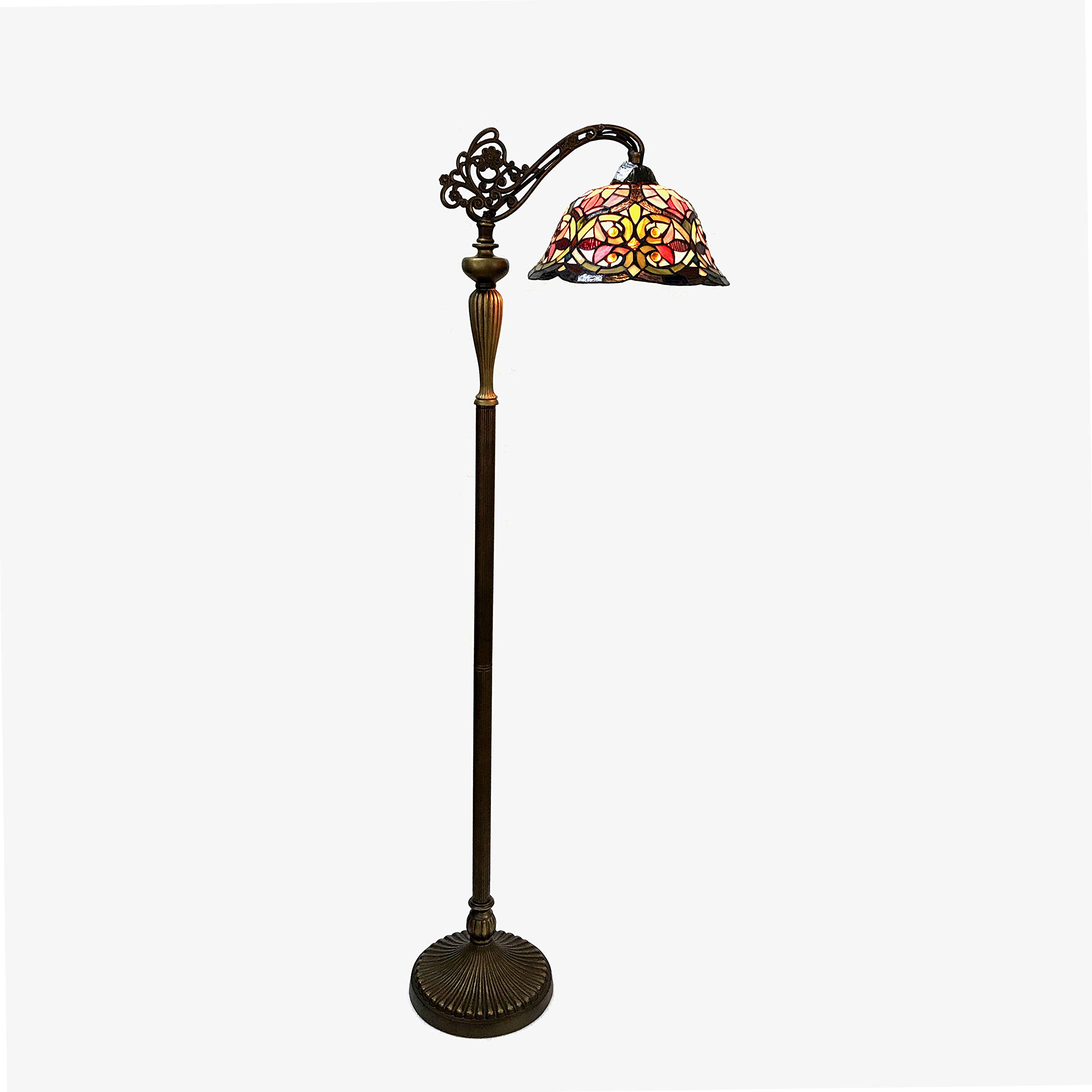 Tiffany-Style Victorian Floor Lamp with 12