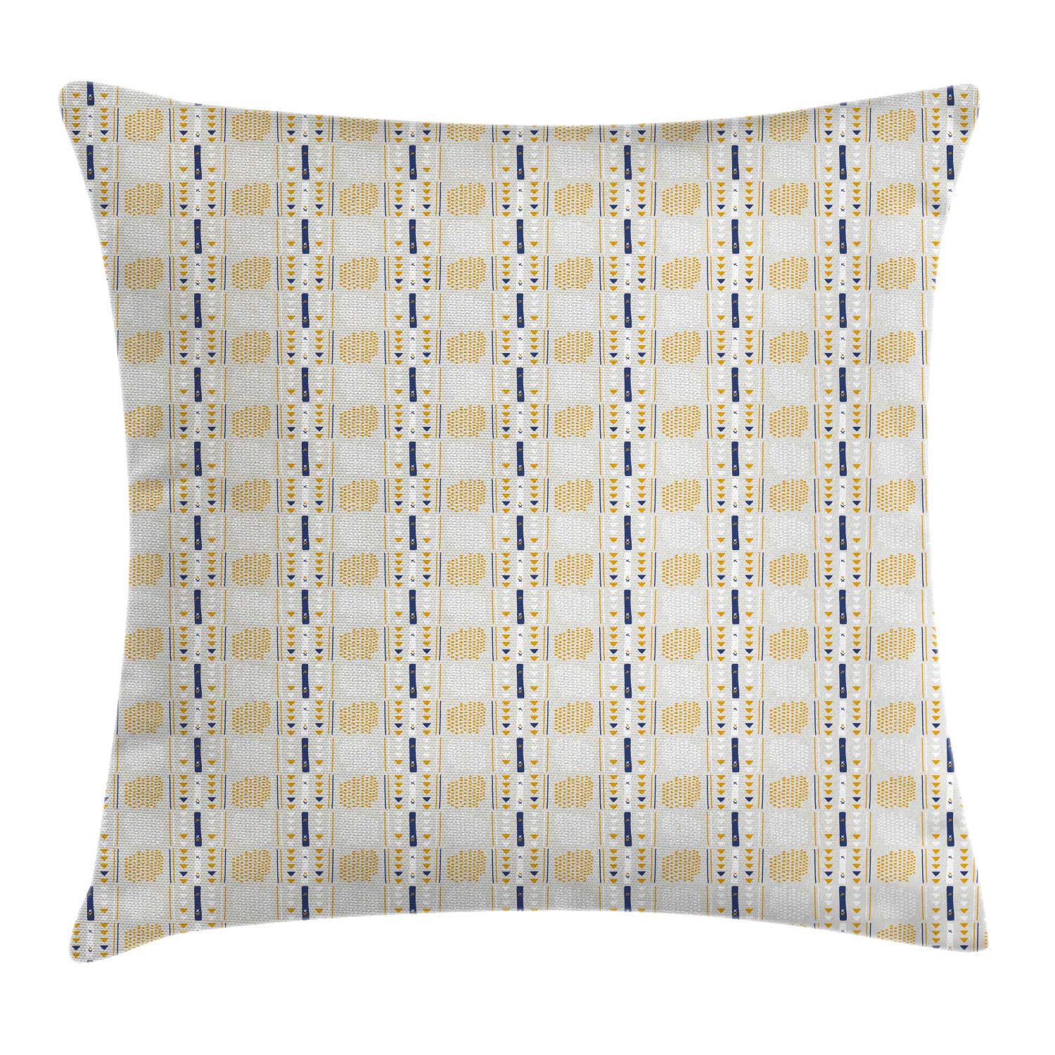 Ambesonne Yellow White Abstract Pillow Cover 20x20
