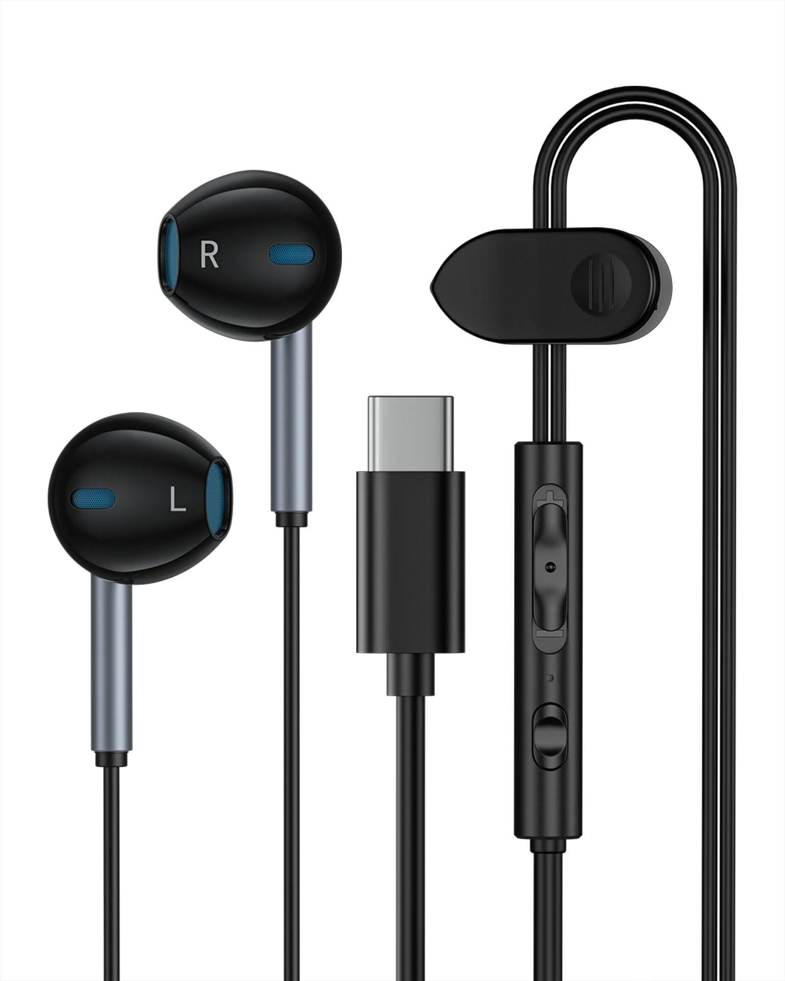USB C Wired Headphones with Microphone, Type C Earbuds for iPhone 16/15/14 Pro Max & Samsung Galaxy S25/S24/S23/S22/S21 - Noise Cancelling Wired Earphones for Android Phones, Gaming, Workouts & Travel