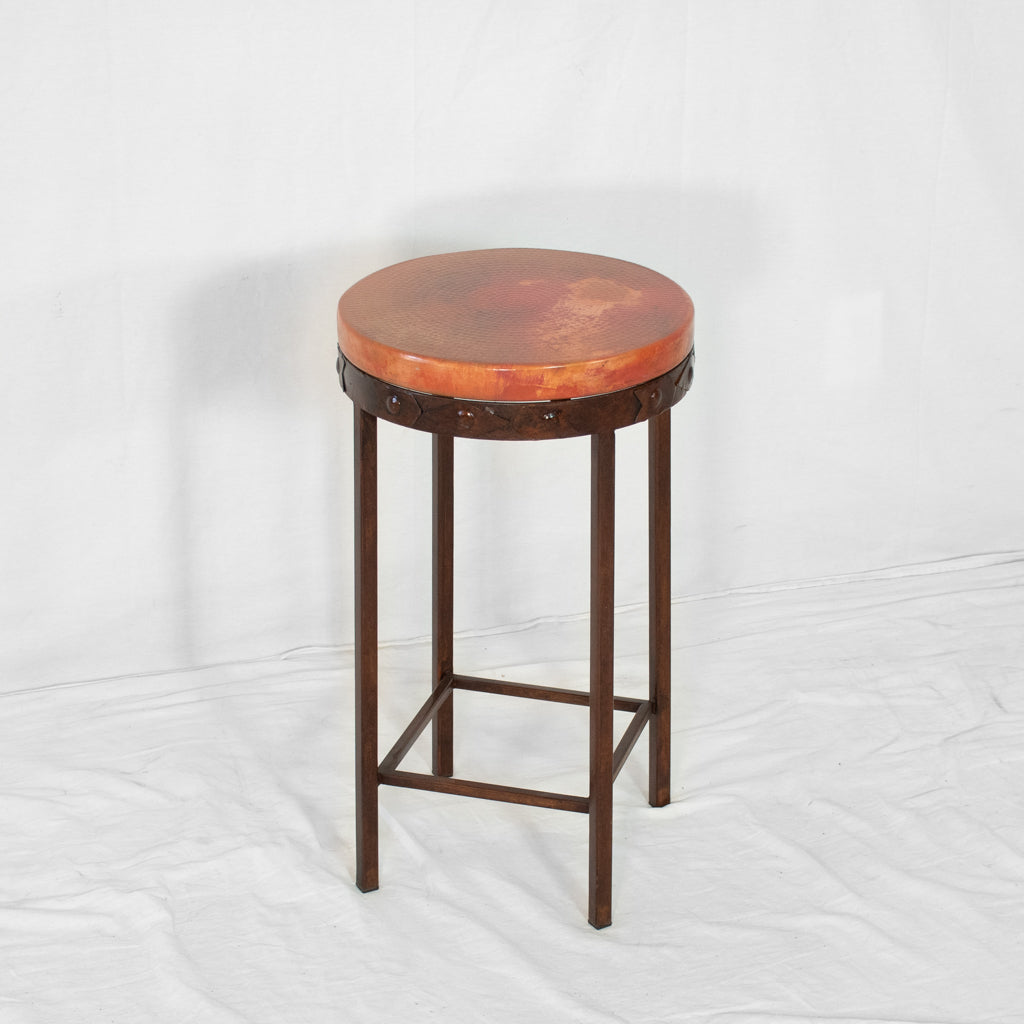 Swansea Copper Side Table - Natural Finish Modern End Table for Living Room, Bedroom & Office Decor